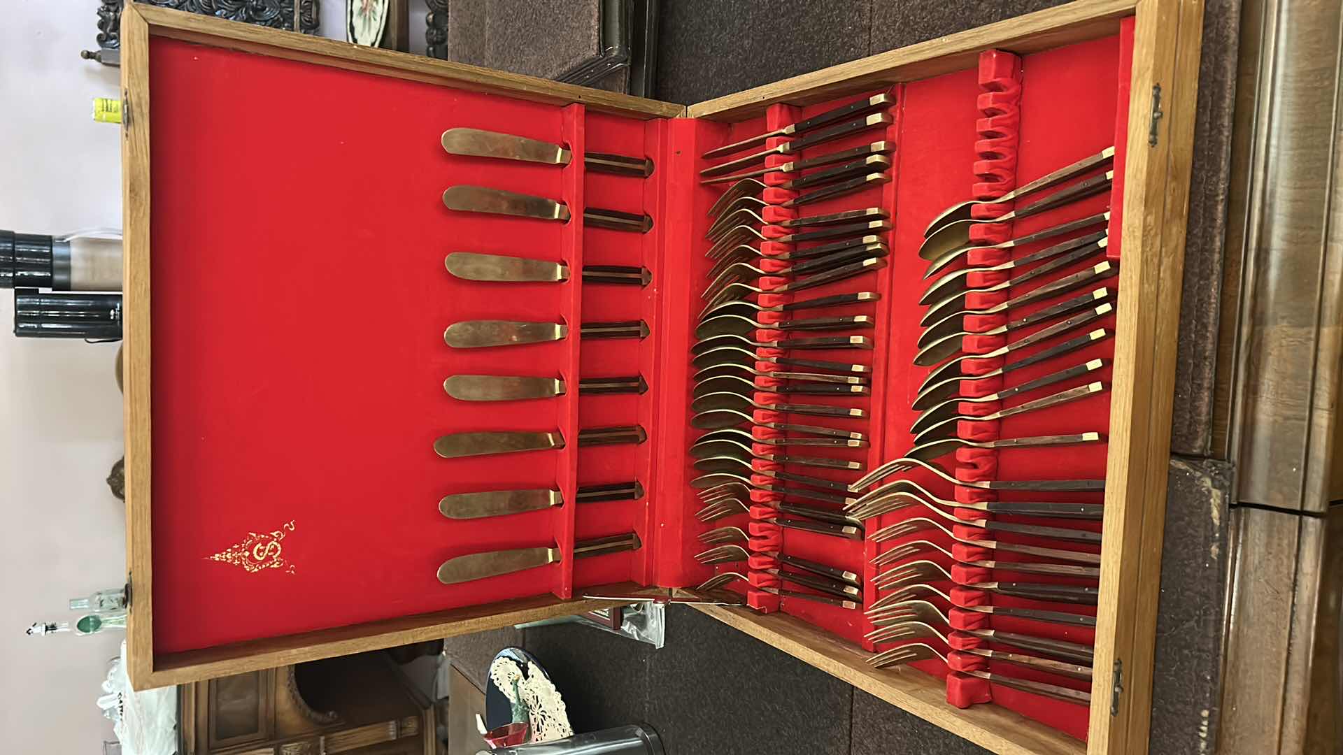 Photo 1 of 57 PIECE SAMRAN THAILAND BRONZE FLATWARE SET