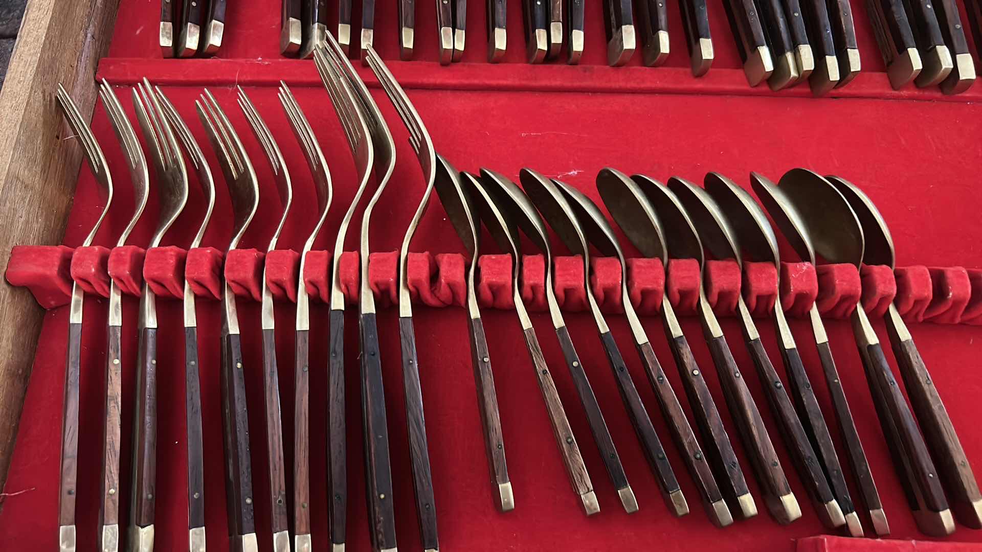 Photo 1 of 57 PIECE SAMRAN THAILAND BRONZE FLATWARE SET