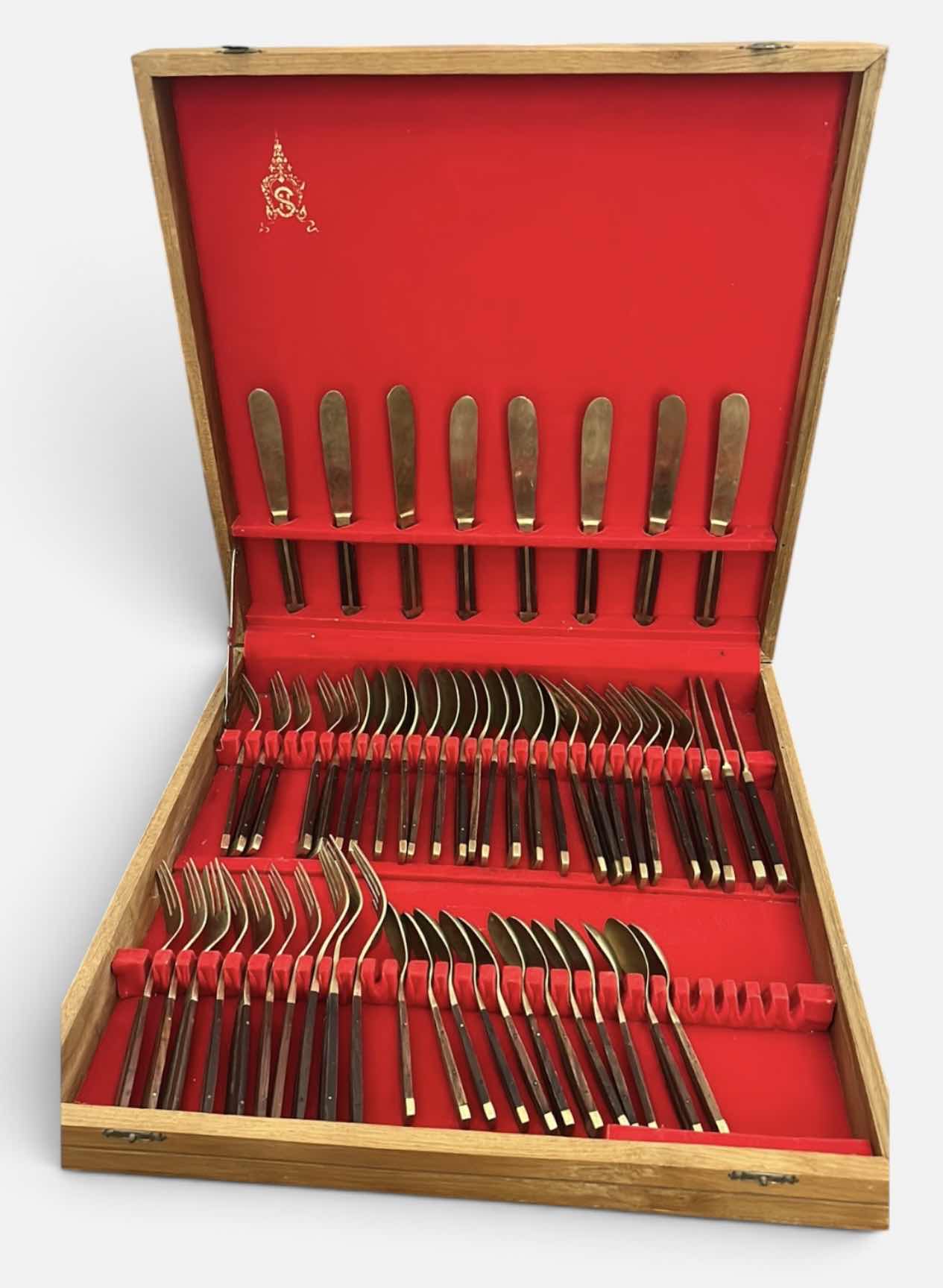 Photo 1 of 57 PIECE SAMRAN THAILAND BRONZE FLATWARE SET