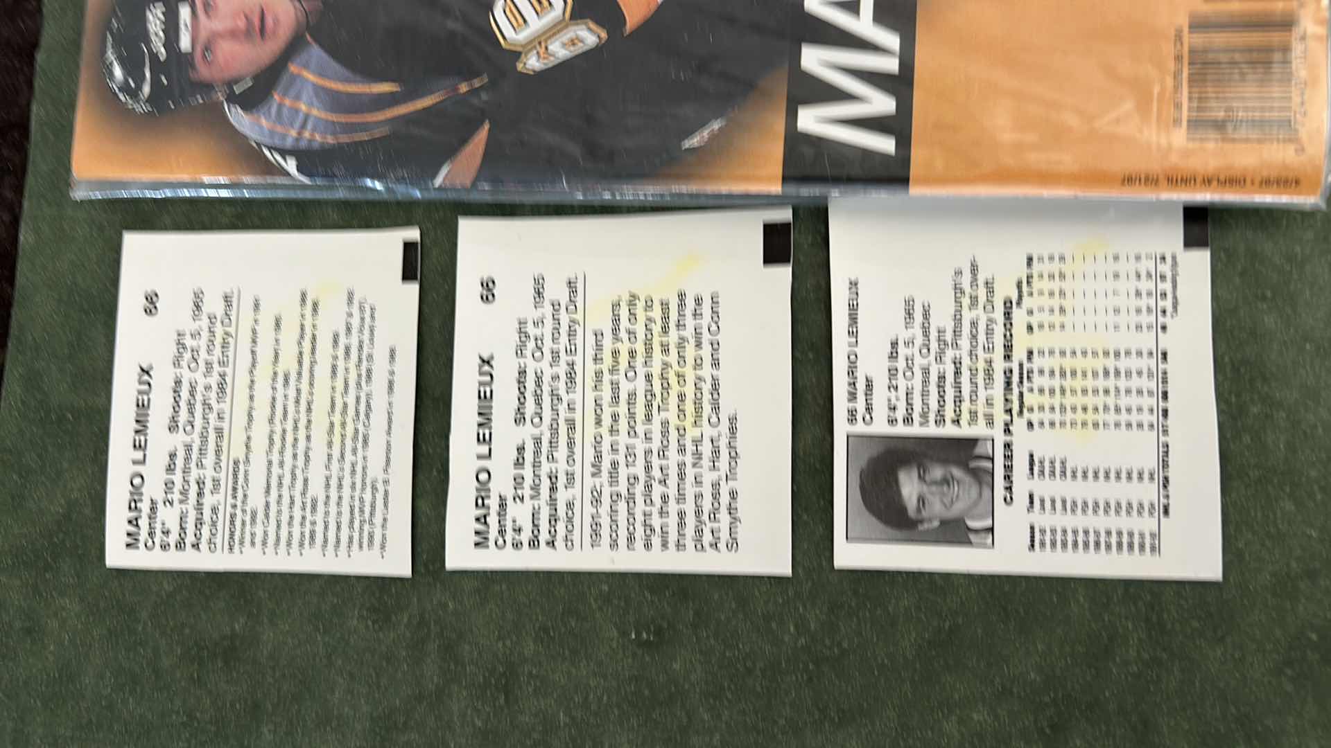 Photo 1 of COLLECTION OF MARIO LEMIEUX MEMORABILIA, SPECIFICALLY FEATURING A 1997 SPORTS ILLUSTRATED SPECIAL COMMEMORATIVE ISSUE AND ACCOMPANYING TRADING CARDS