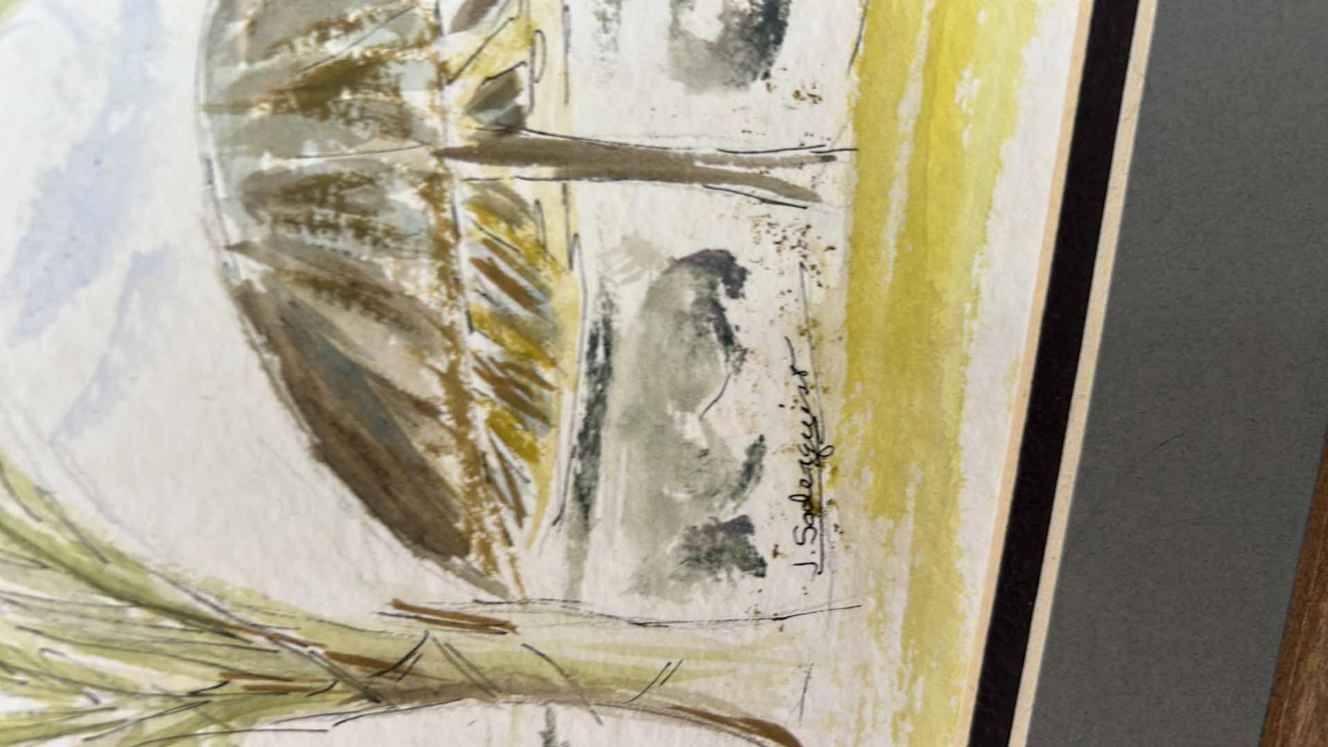 Photo 1 of FRAMED AND SIGNED WATERCOLOR, PAINTING, ARTWORK FEATURING A BEACH, LANDSCAPE, 16 1/2” x H14”
