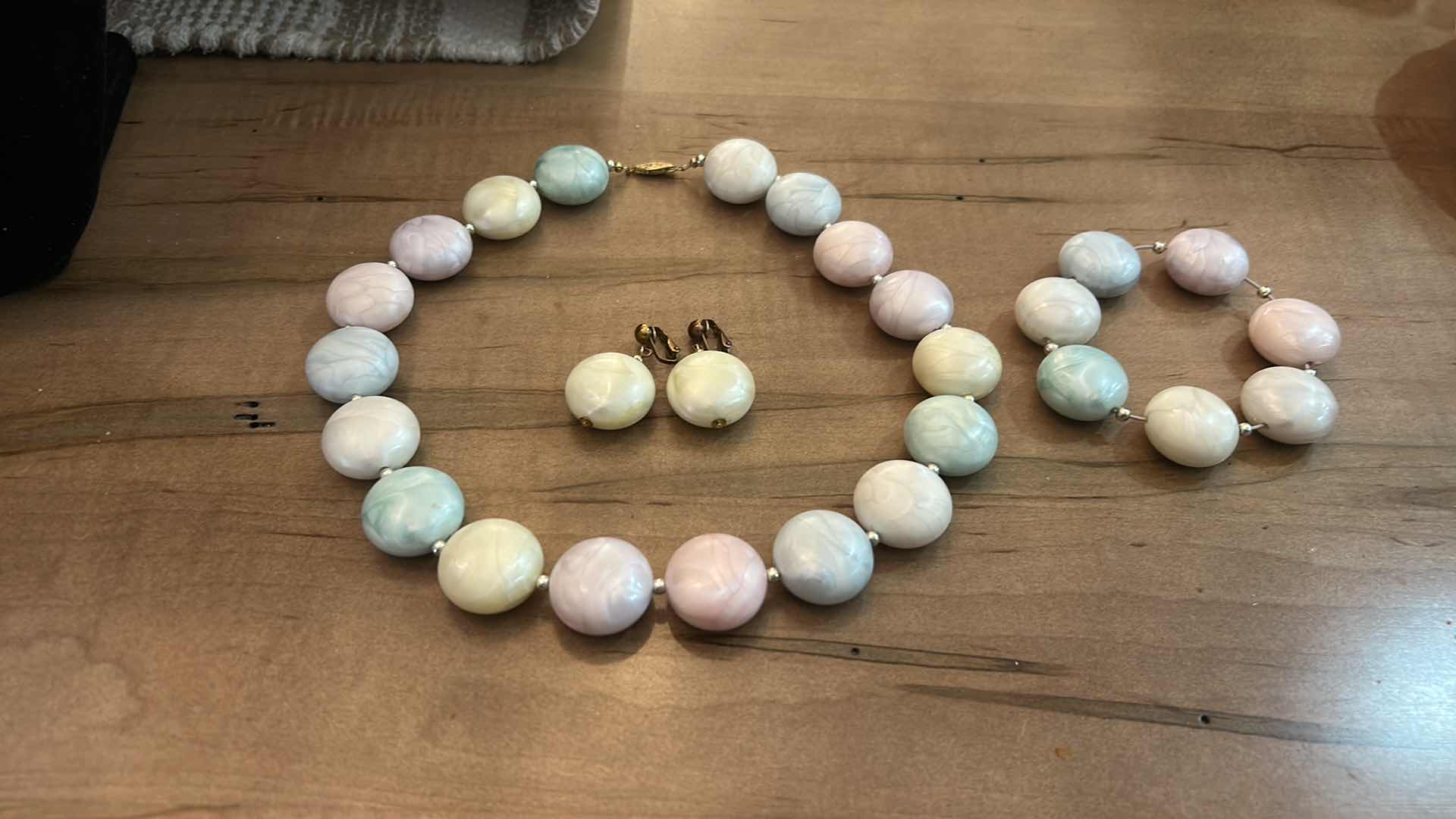 Photo 1 of 1960’S PASTEL MULTI-BEAD NECKLACE SET - STATEMENT JEWELRY WITH CHUNKY, ROUNDED BEADS