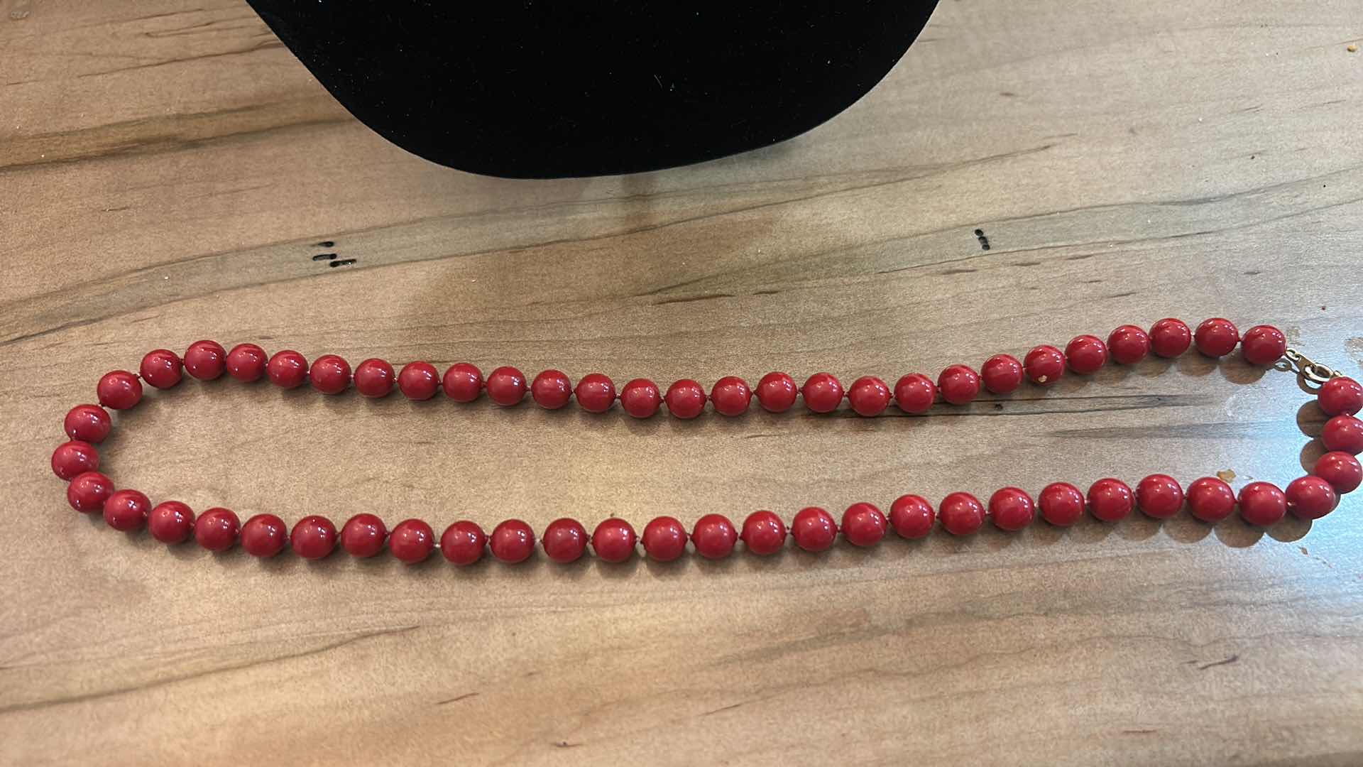 Photo 1 of THREE VINTAGE RED BEADED NECKLACES