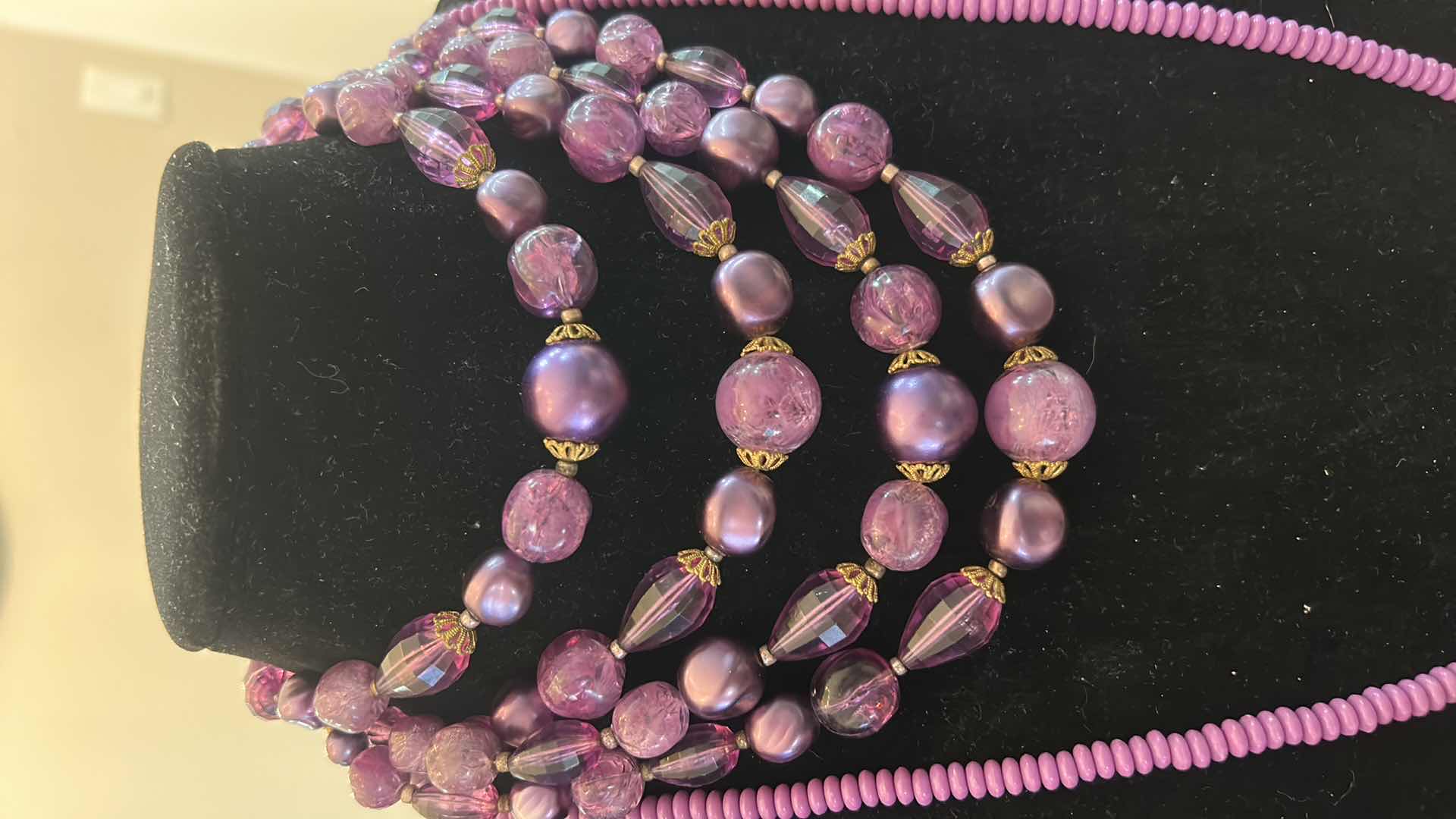Photo 1 of THREE VINTAGE PURPLE NECKLACES