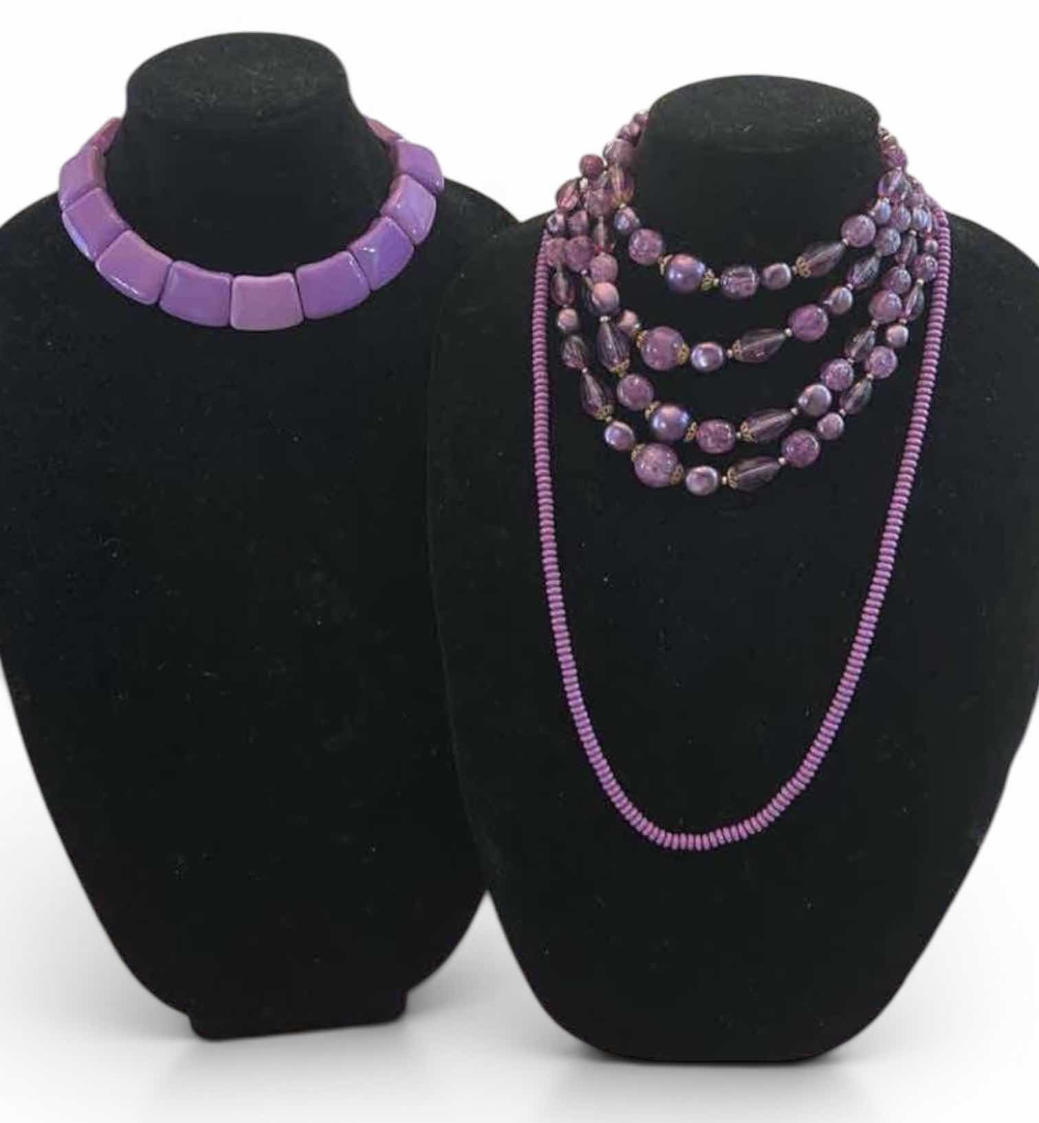 Photo 1 of THREE VINTAGE PURPLE NECKLACES