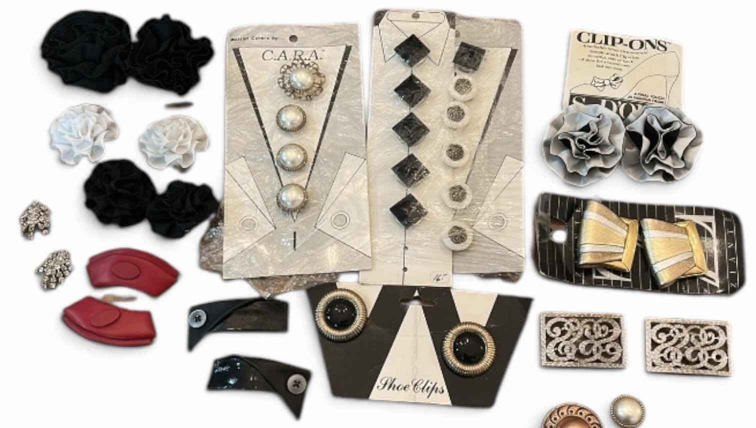 Photo 1 of VINTAGE SHOE CLIPS & BUTTON COVERS