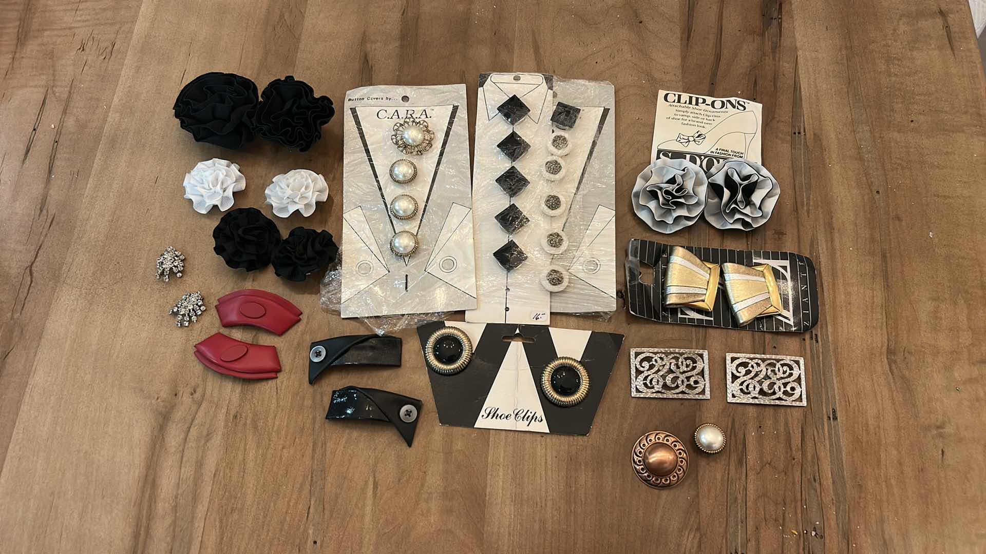 Photo 1 of VINTAGE SHOE CLIPS & BUTTON COVERS