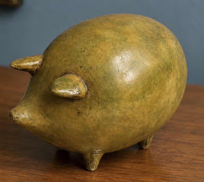 Photo 1 of VINTAGE STUDIO POTTERY, BLIND PIG SCULPTURE H8”