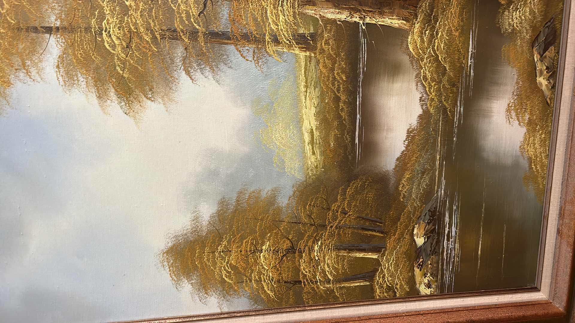 Photo 1 of FRAMED VINTAGE MID-CENTURY LANDSCAPE, OIL ON CANVAS, PAINTING ARTWORK, SIGNED BY ARTIST PHILLIP CANTRELL 31 1/2 x H44“ $150