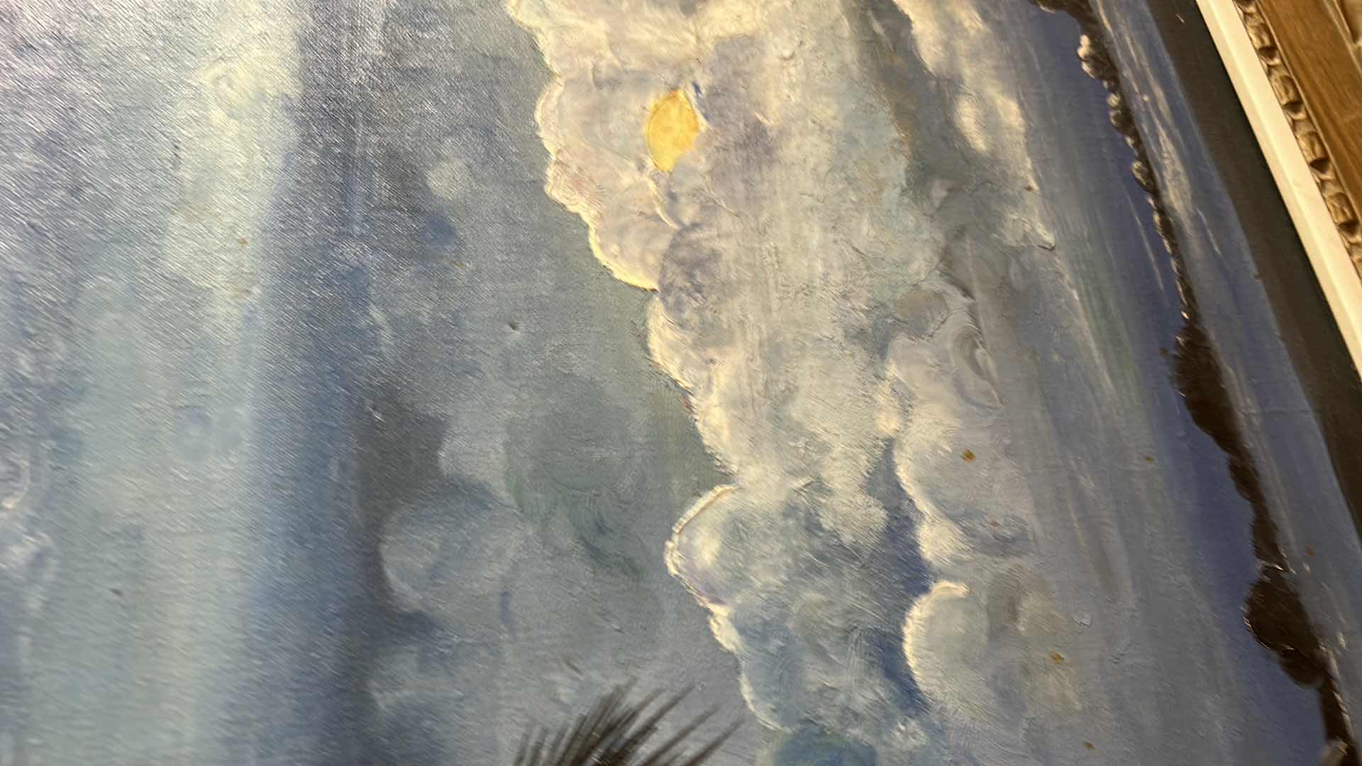 Photo 1 of FRAMED MOONLIGHT LANDSCAPE OIL PAINTING ON CANVAS ARTWORK. 45“ x H29“