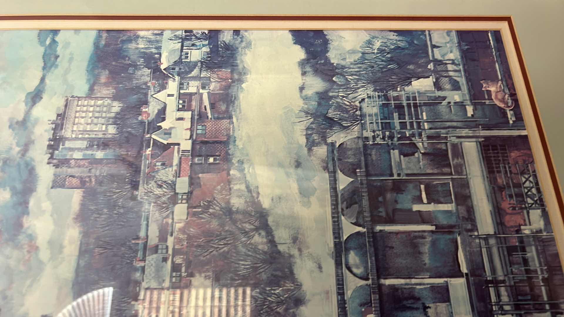Photo 1 of FRAMED MIXED MEDIA ARTWORK OF PITTSBURGH BY CELEBRATED PITTSBURGH ARTIST ROBERT SCHMALZRIED . 38“ x H27 1/2“