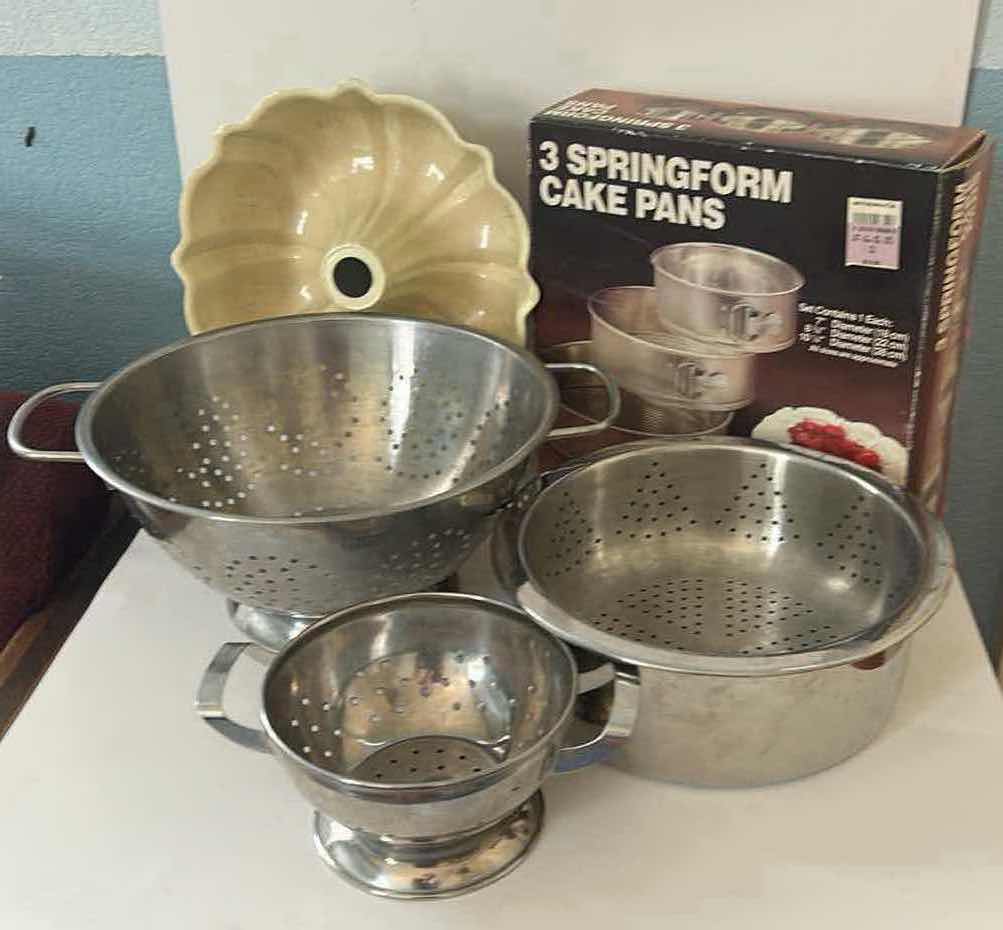 Photo 1 of ARBORWARE STAINLESS STEEL COLANDERS, STAINLESS STEEL BOWLS, BUNDT PAN AND MORE