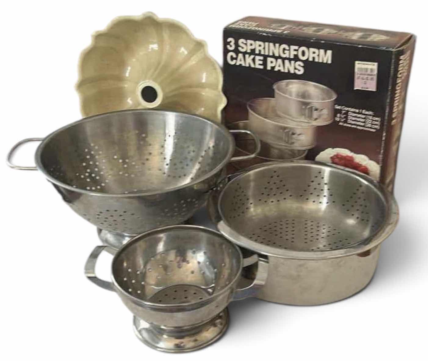 Photo 1 of ARBORWARE STAINLESS STEEL COLANDERS, STAINLESS STEEL BOWLS, BUNDT PAN AND MORE