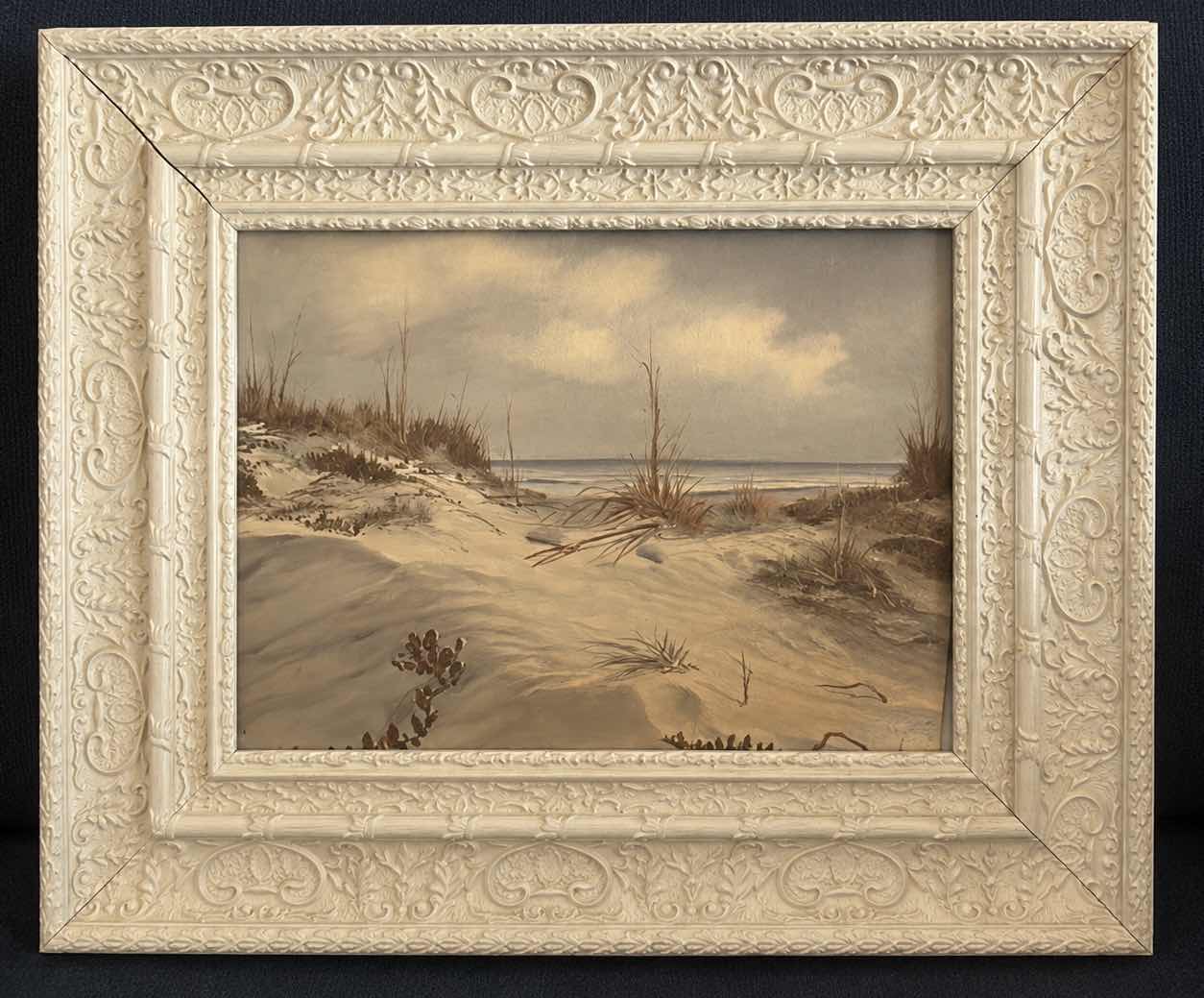 Photo 1 of FRAMED VINTAGE COASTAL SEASCAPE ARTWORK TITLED “DUNES AND SURF” BY ARTIST, DANA GIBSON NOBLE 18 1/4” x H15 1/2”