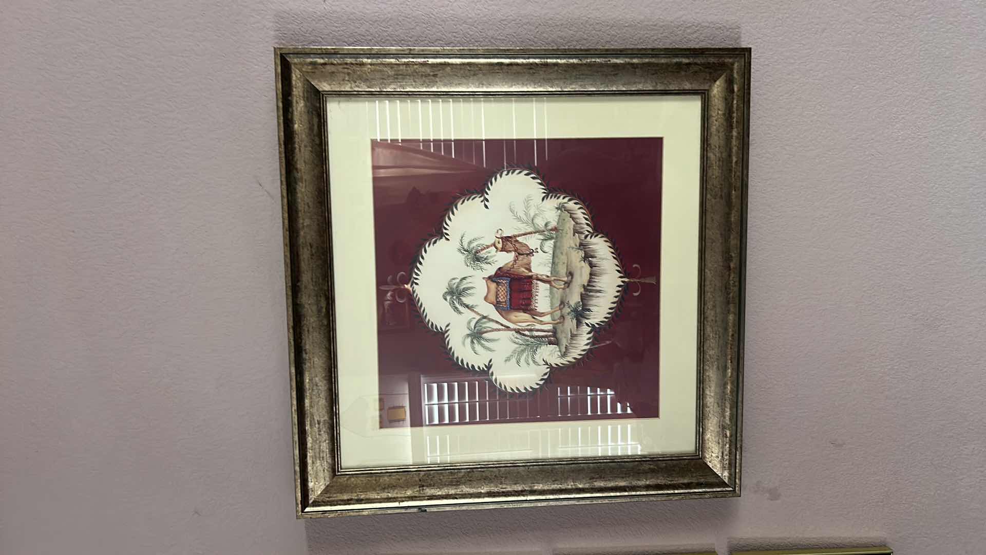 Photo 1 of FRAME PRINT ARTWORK  IS TITLED “DRESSED CAMEL” BY ARTIST JANICE M BROOKS 26 1/2“ x H26 1/2“