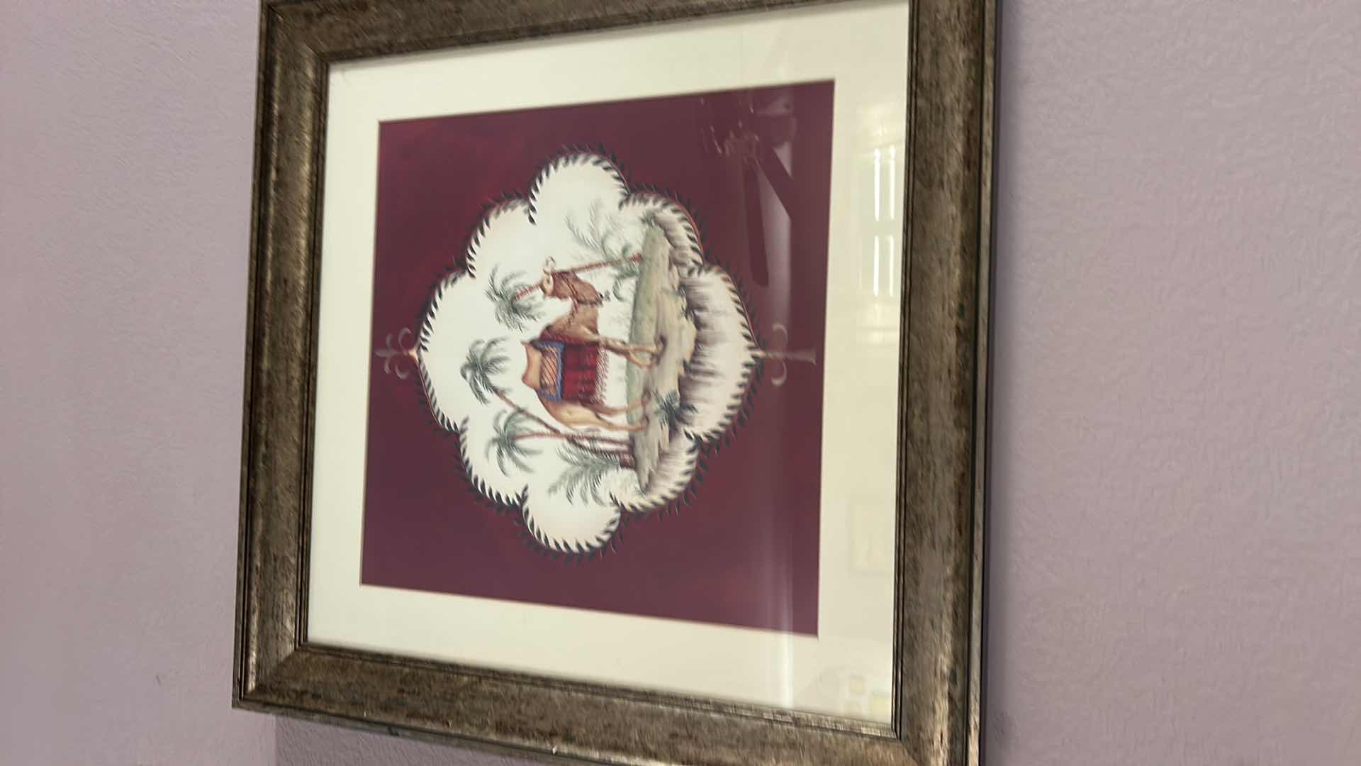 Photo 1 of FRAME PRINT ARTWORK  IS TITLED “DRESSED CAMEL” BY ARTIST JANICE M BROOKS 26 1/2“ x H26 1/2“