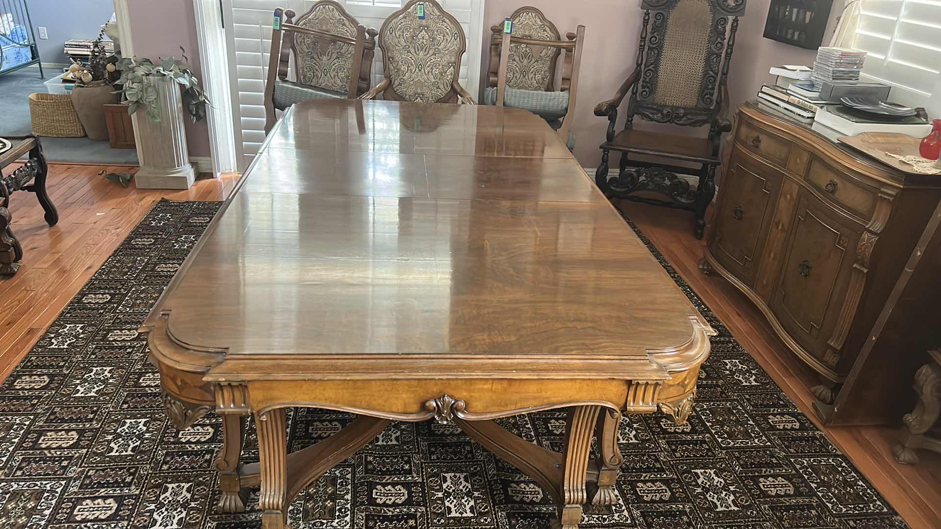 Photo 1 of ANTIQUE ROCKFORD FURNITURE INDUSTRY, WALNUT DINING TABLE FROM THE EARLY 1900S. 87 1/2“ x 46“ x H 30 1/2“ PLUS 18”LEAF  $2400