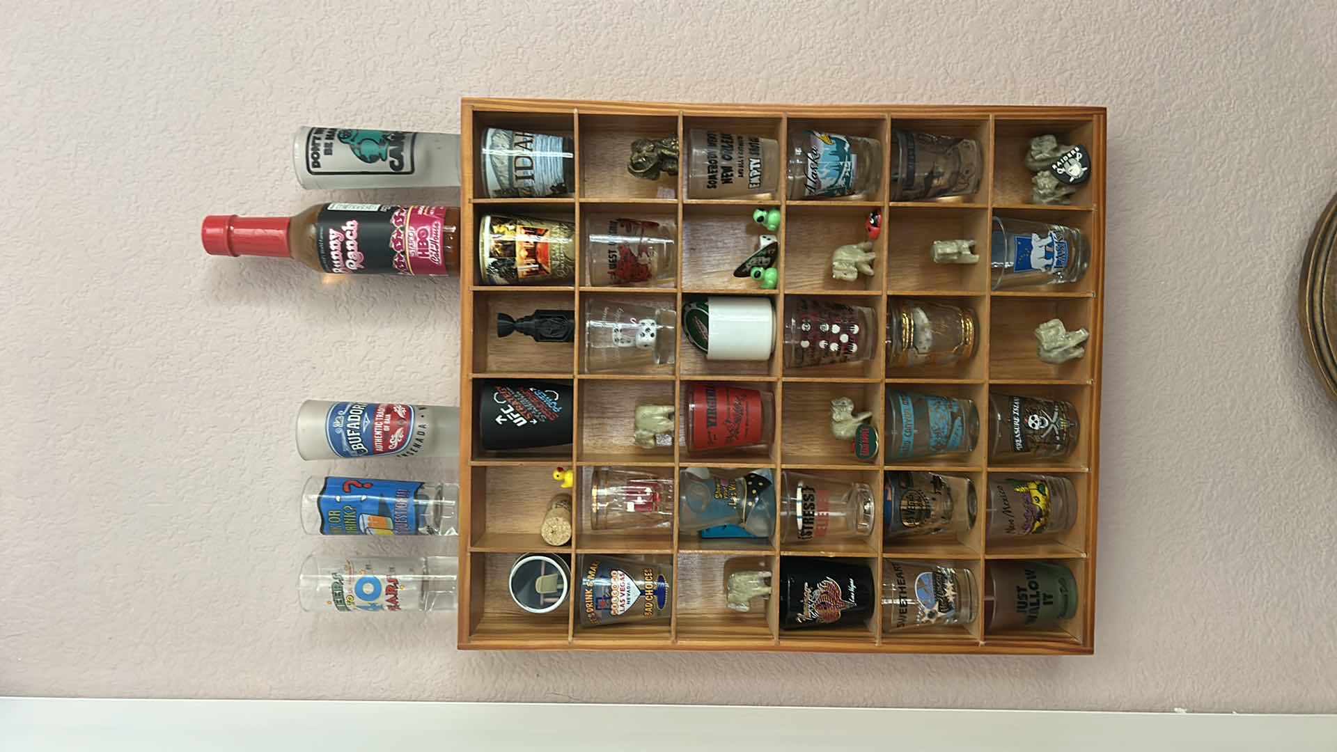 Photo 1 of SHOT GLASSES AND WALL SHELF 14“ X 16 1/2“