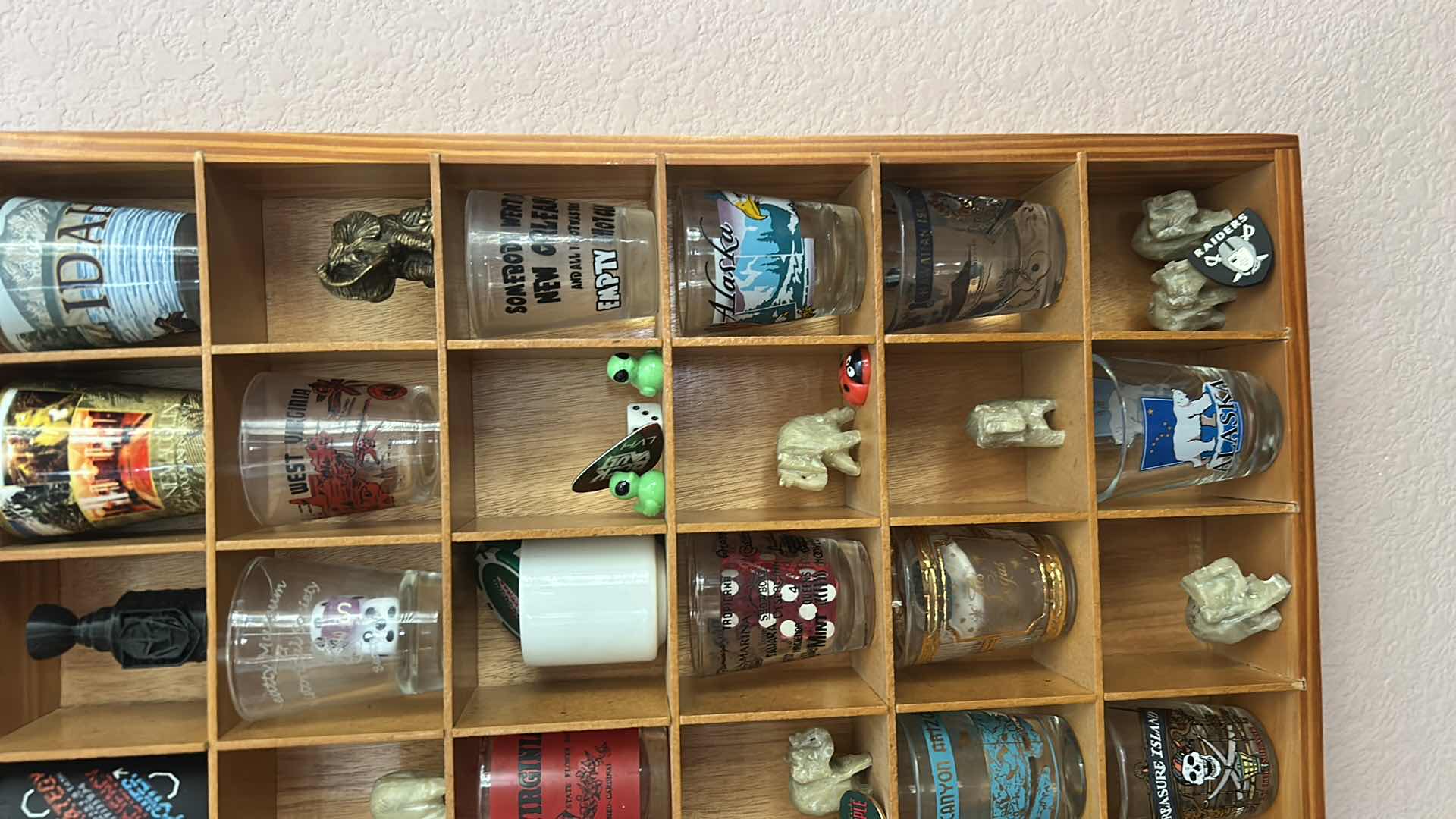 Photo 1 of SHOT GLASSES AND WALL SHELF 14“ X 16 1/2“