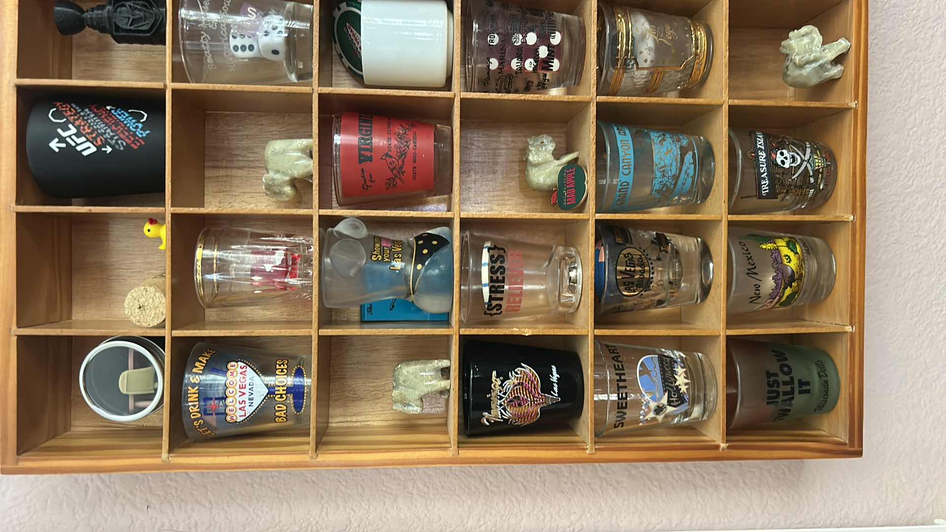 Photo 1 of SHOT GLASSES AND WALL SHELF 14“ X 16 1/2“