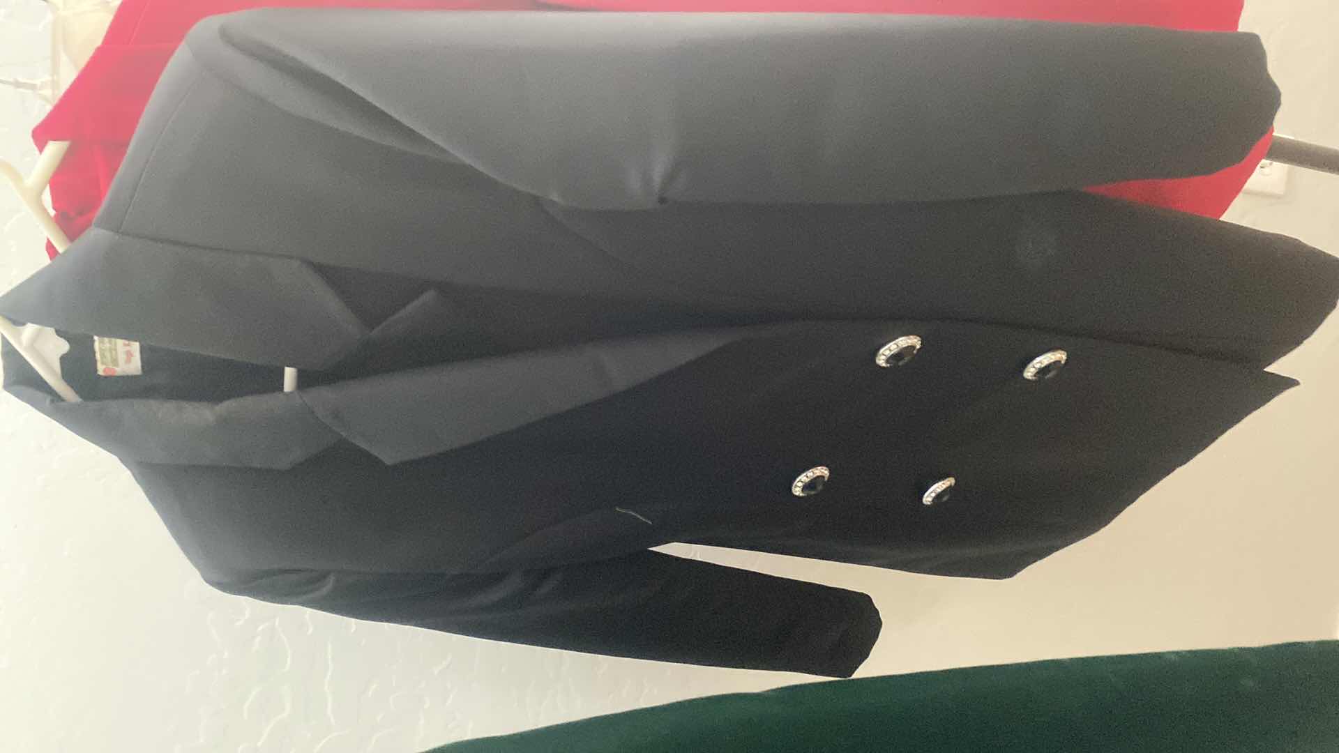 Photo 1 of 6-WOMEN’S CLOTHING  GREEN VELVET SUIT, 3 JACKETS & SKIRT ESTIMATED SIZE 6 AND EIGHT