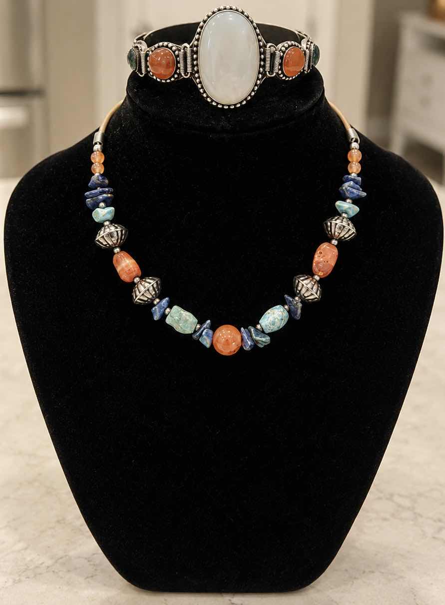 Photo 1 of SOUTHWESTERN ARTISAN JEWELRY FEATURING A MATCHING SET OF MULTI GEMSTONE STATEMENT PIECES