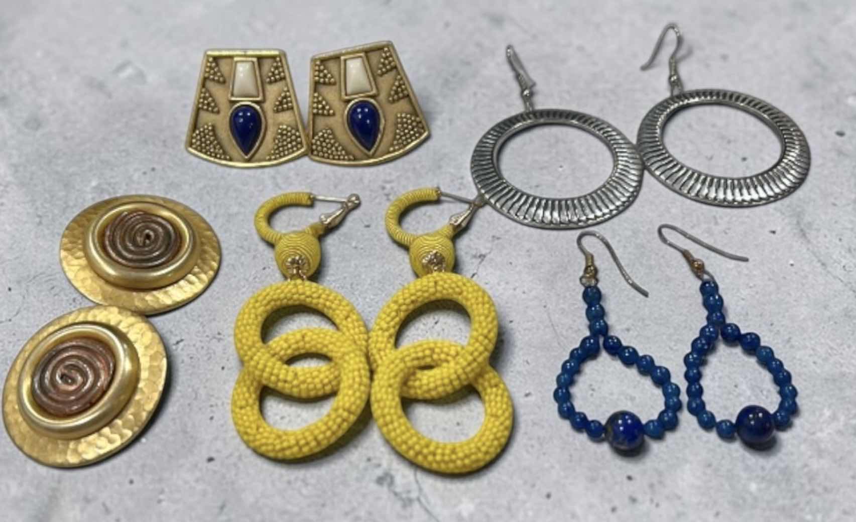 Photo 1 of JEWELRY -FIVE PAIRS OF EARRINGS