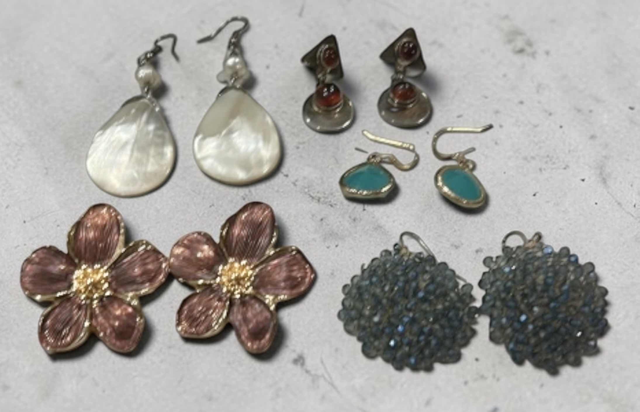 Photo 1 of JEWELRY -FIVE PAIRS OF EARRINGS
