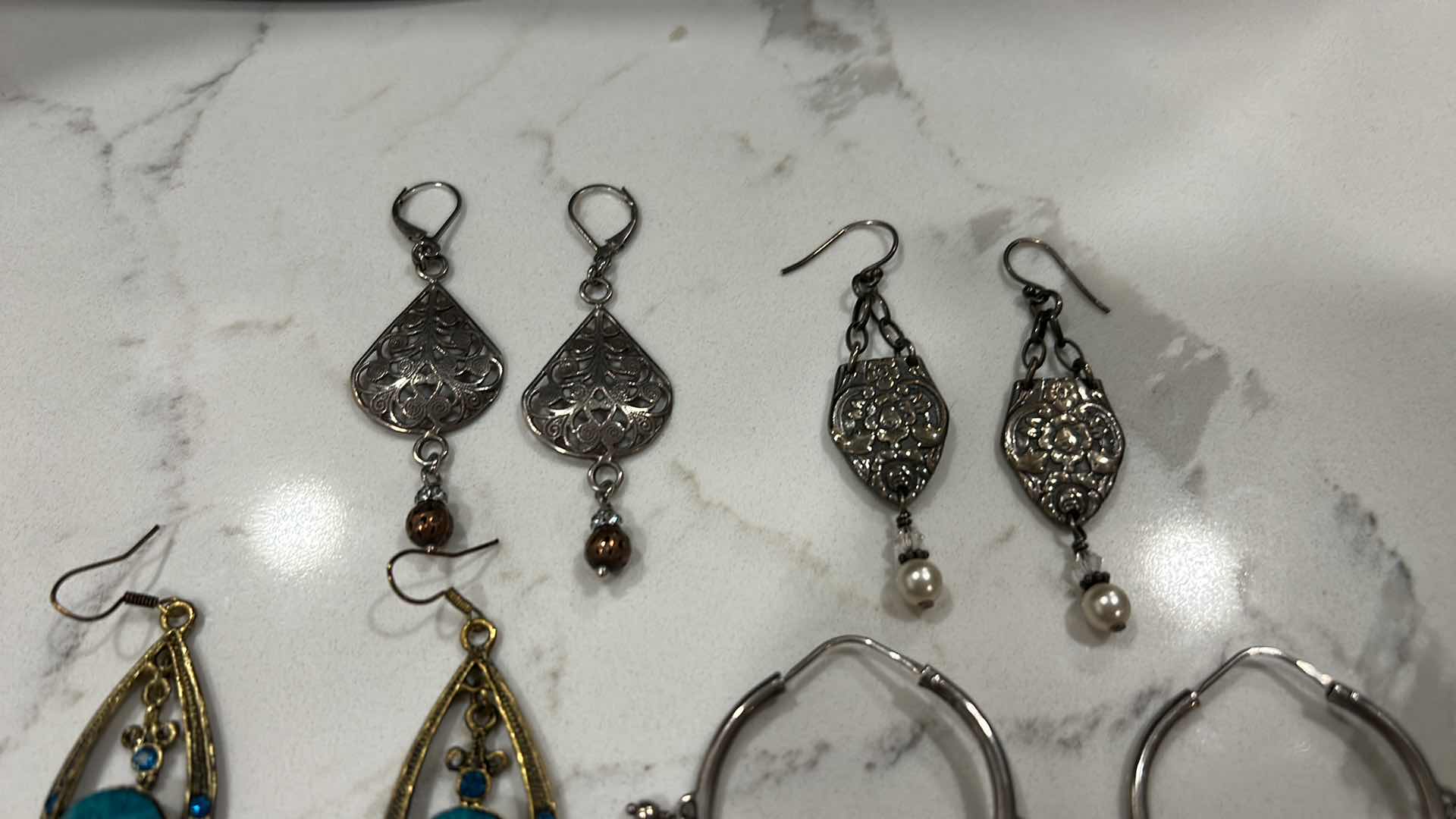 Photo 1 of JEWELRY - FOUR PAIRS OF EARRINGS