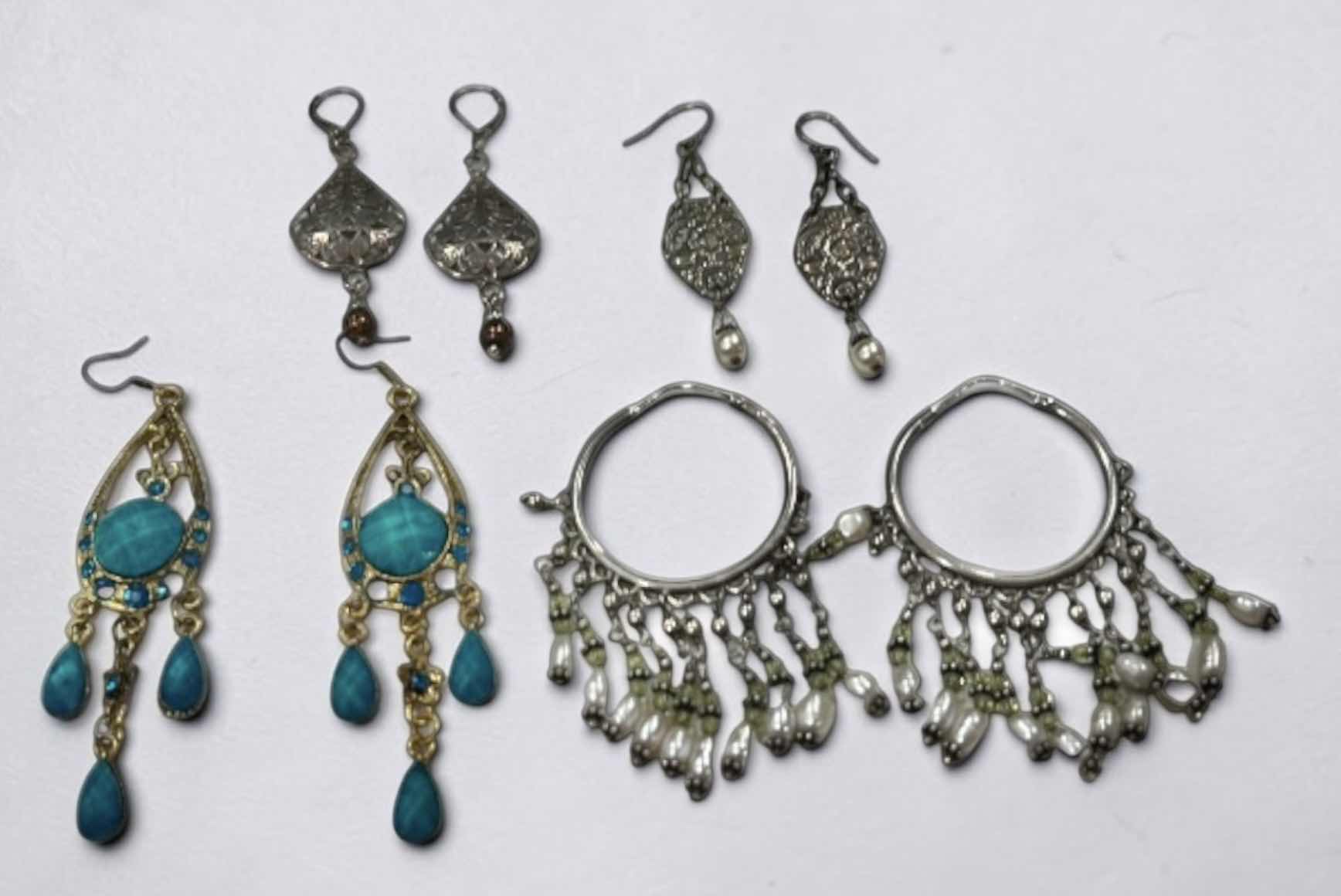 Photo 1 of JEWELRY - FOUR PAIRS OF EARRINGS