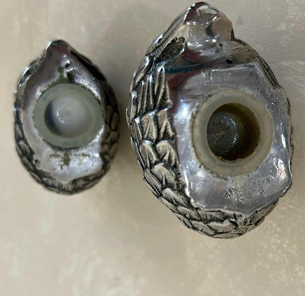 Photo 1 of VINTAGE GUCCI QUAIL SALT PEPPER SHAKERS IN SILVER TONE