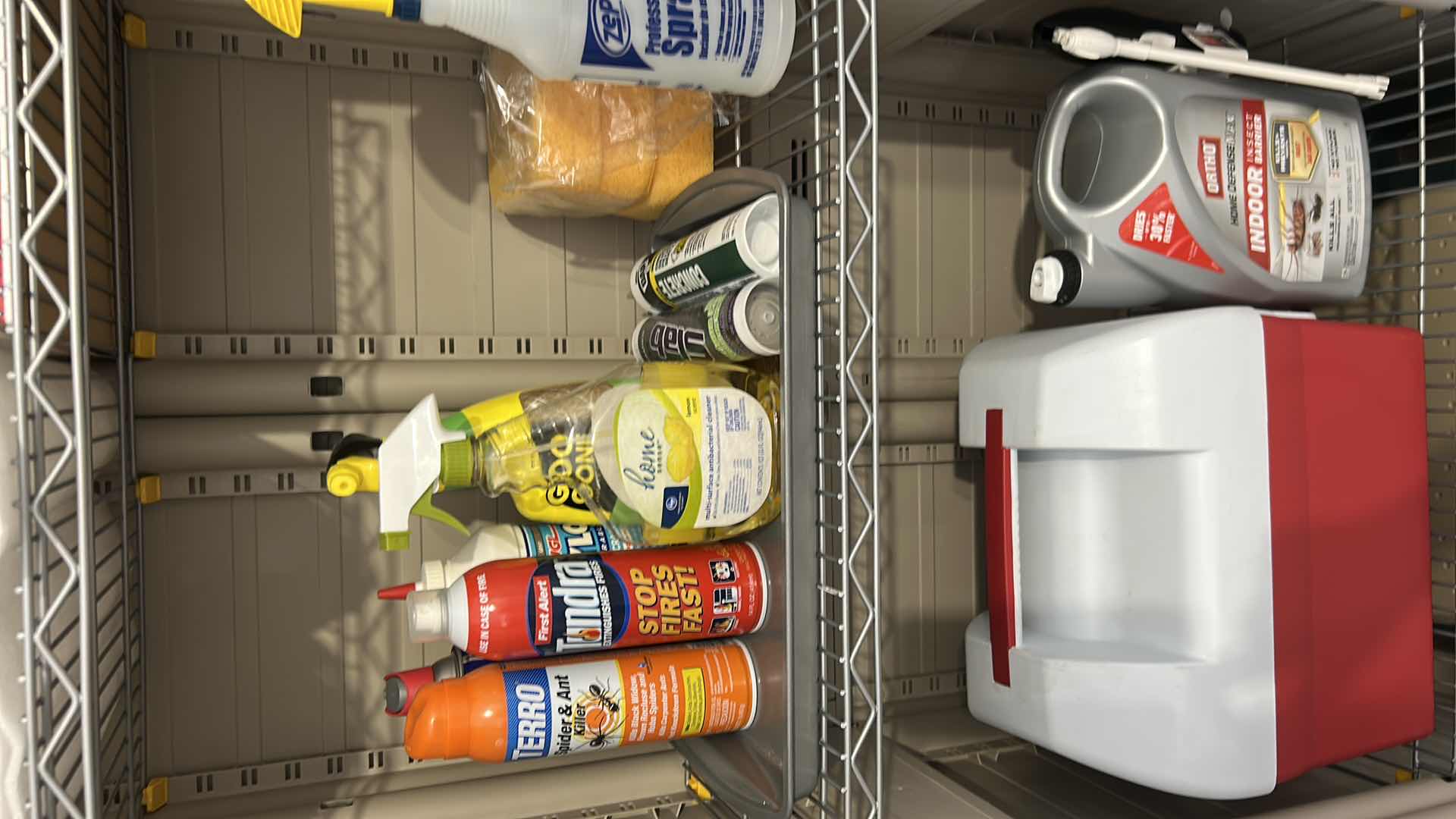 Photo 1 of CONTENTS OF GARAGE CABINET-GARDEN SEAT, COOLER