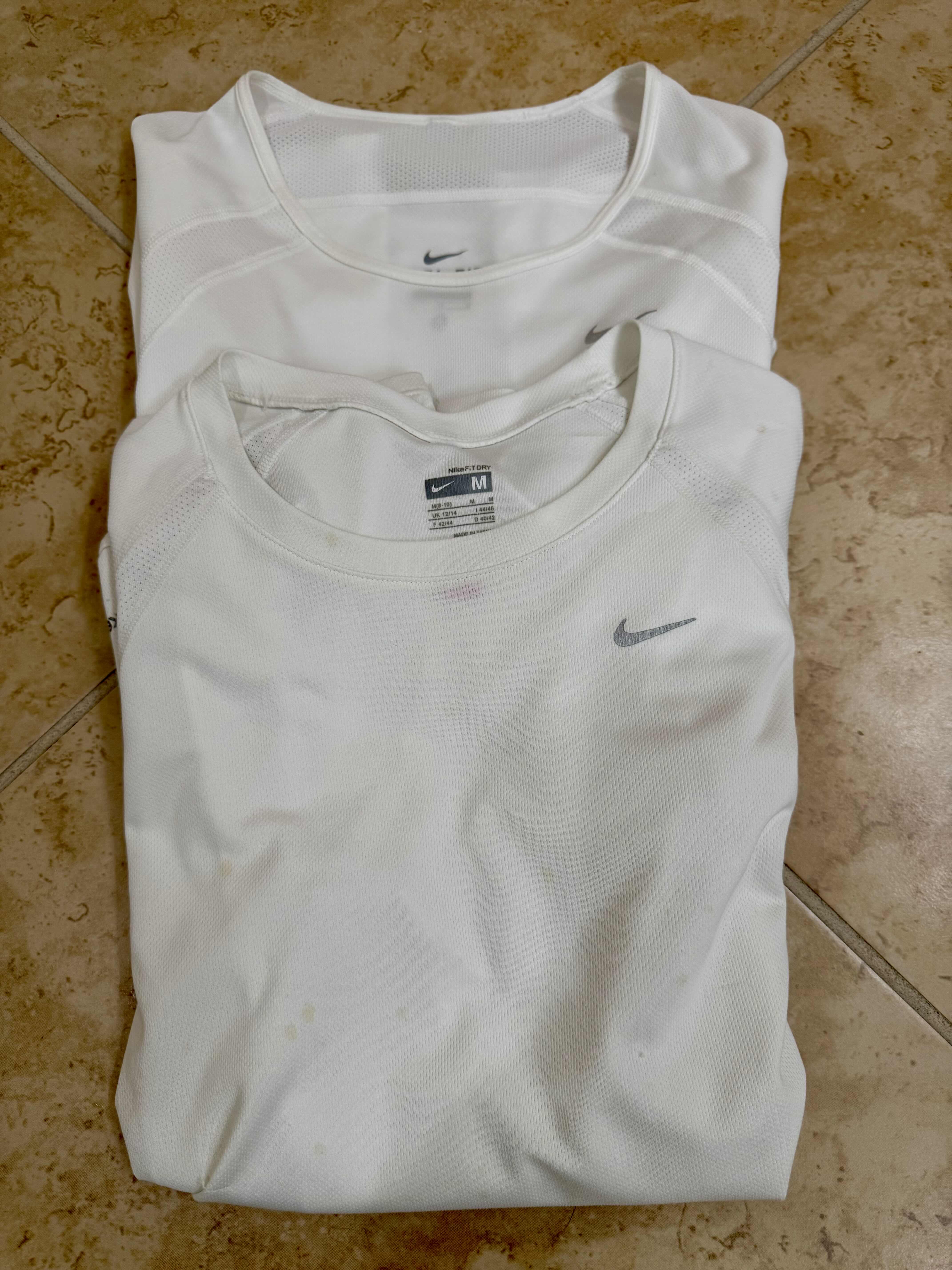 Photo 1 of 2-NIKE BLACK SWEATPANTS (M), 2 NIKE WHITE LONG SLEEVES FIT & DRY SHIRTS (M)