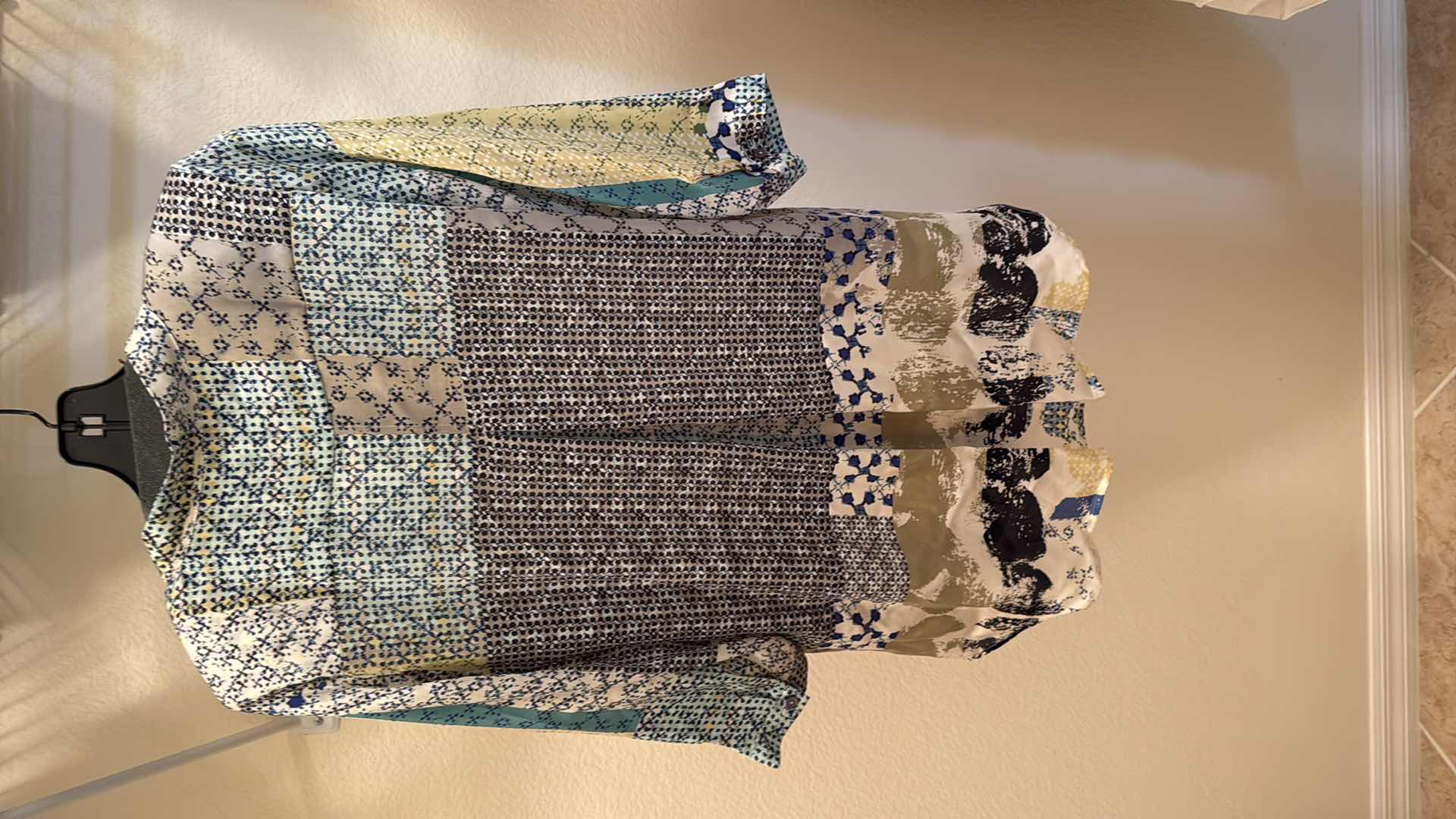 Photo 1 of NIC + ZOE SILK PATCHWORK PRINT BLOUSE (S)