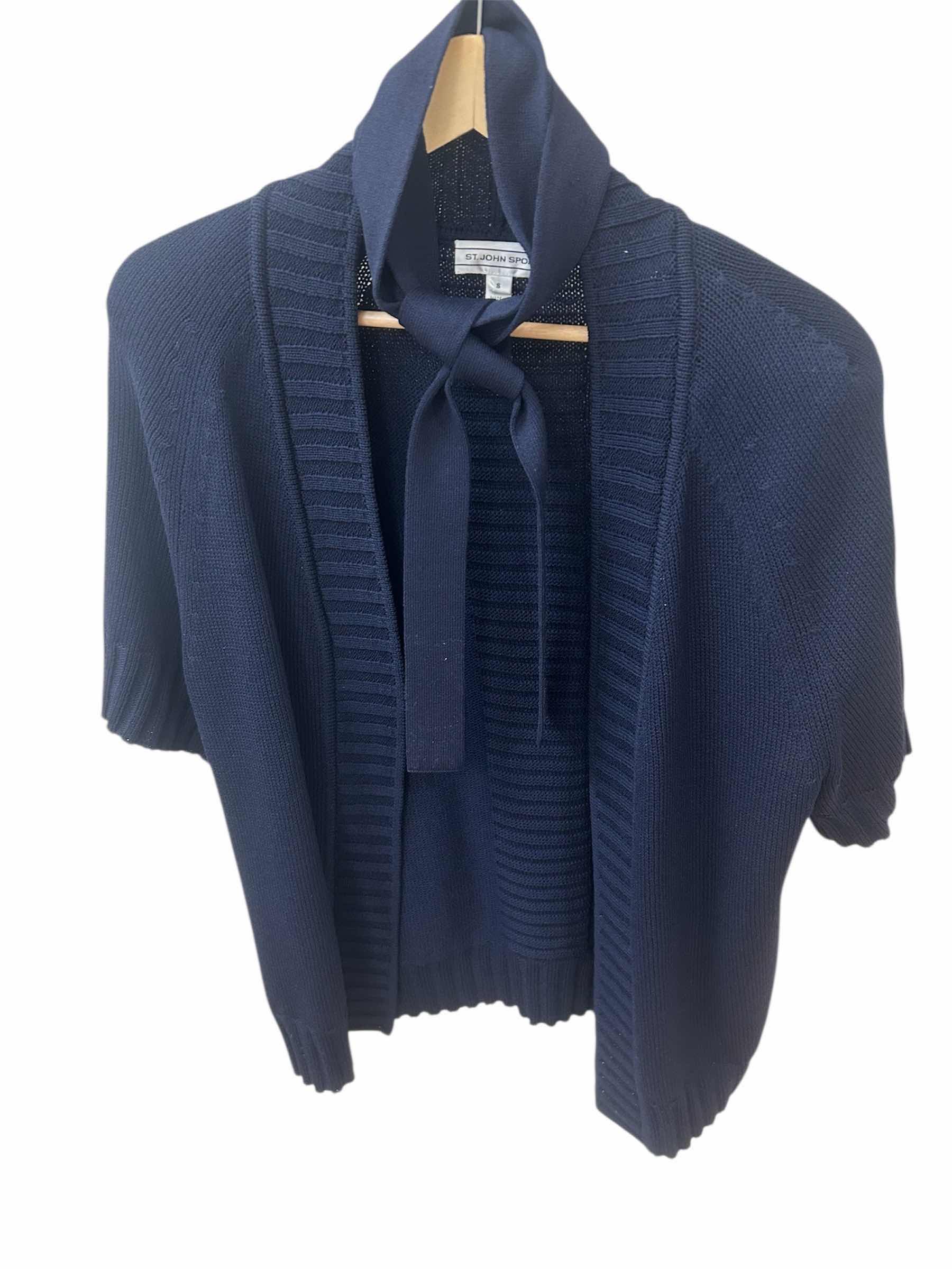 Photo 1 of ST JOHN SPORT BLUE KNIT CARDIGAN SWEATER SIZE SMALL