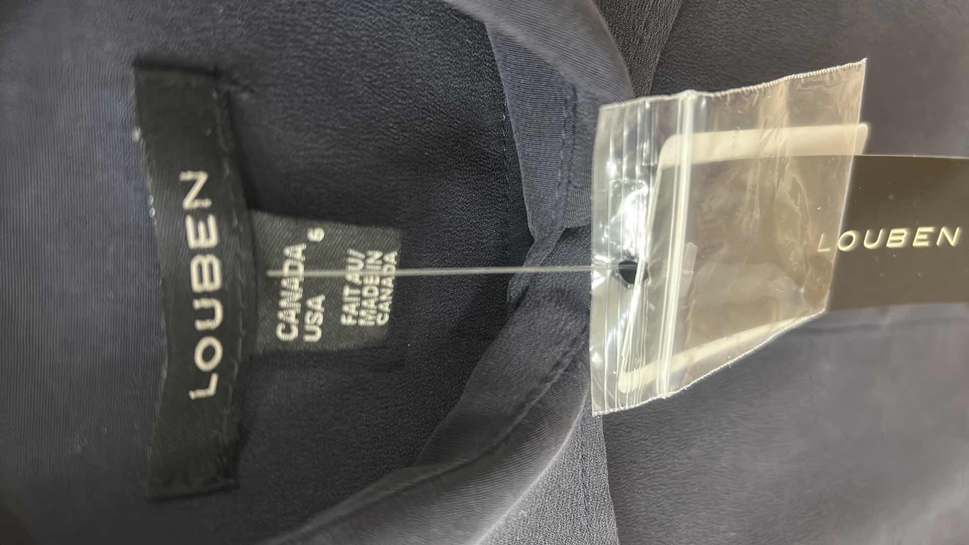 Photo 1 of LOUBEN NAVY SILK BUTTON FRONT BLOUSE SIZE 6 NEW