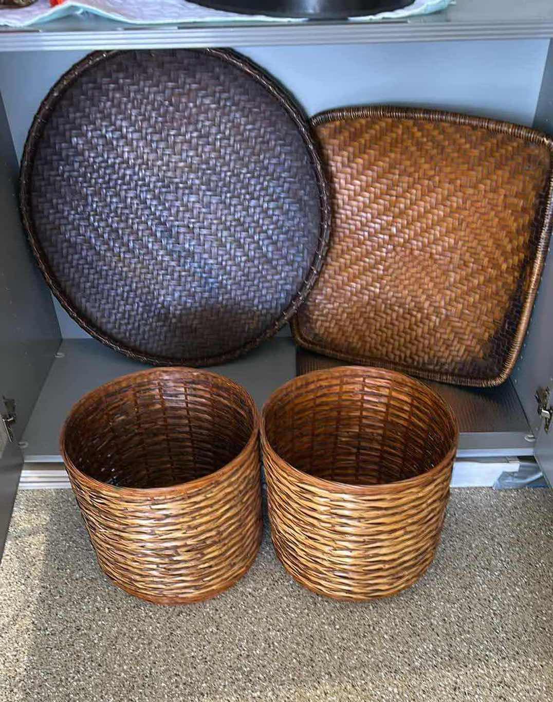 Photo 1 of 2- RATTAN BASKETS DECORATIVE RATTAN WALL