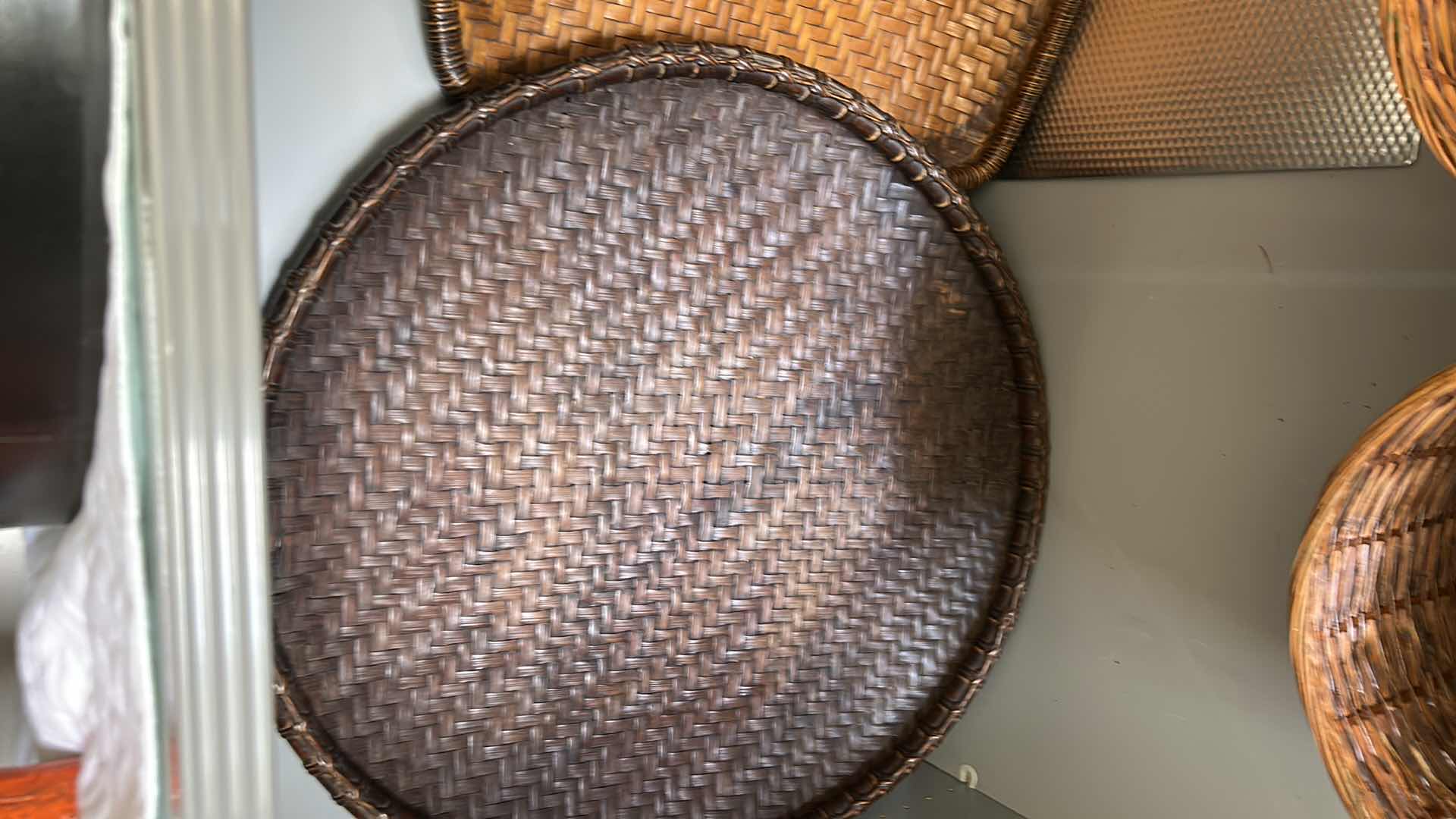 Photo 1 of 2- RATTAN BASKETS DECORATIVE RATTAN WALL