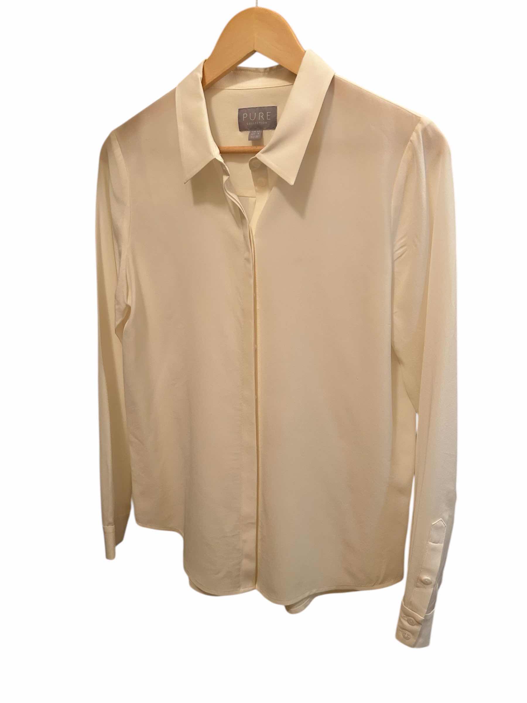 Photo 1 of ELEGANT IVORY SILK BUTTON DOWN BLOUSE FROM PURE COLLECTION SIZE 4