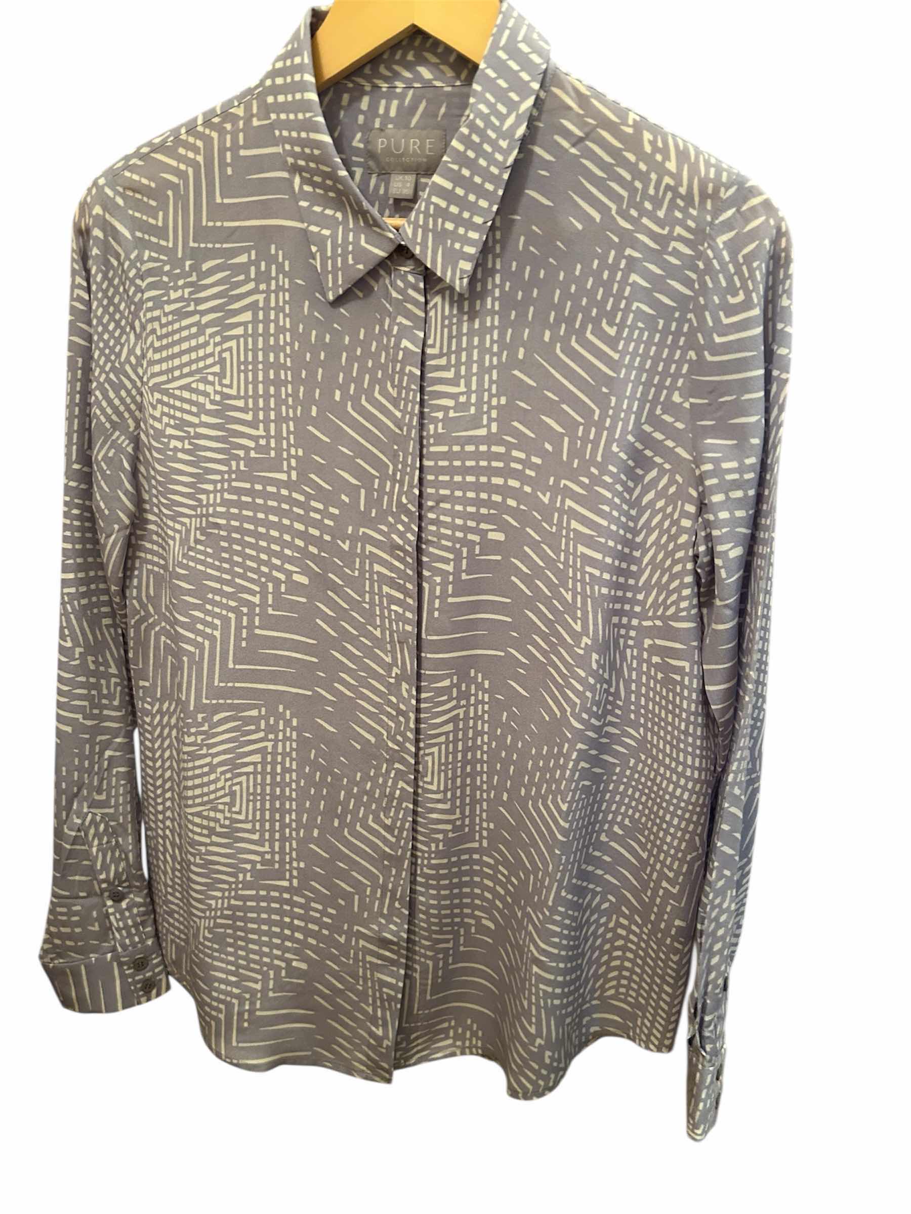 Photo 1 of ELEGANT LAVENDER SILK BUTTON DOWN BLOUSE FROM PURE COLLECTION SIZE 4