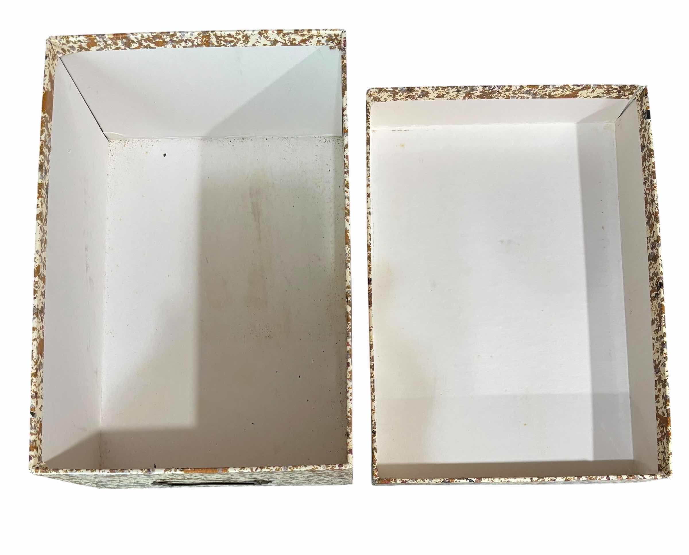Photo 1 of DECORATIVE STORAGE BOXES 8” X 11” X H5” (4)