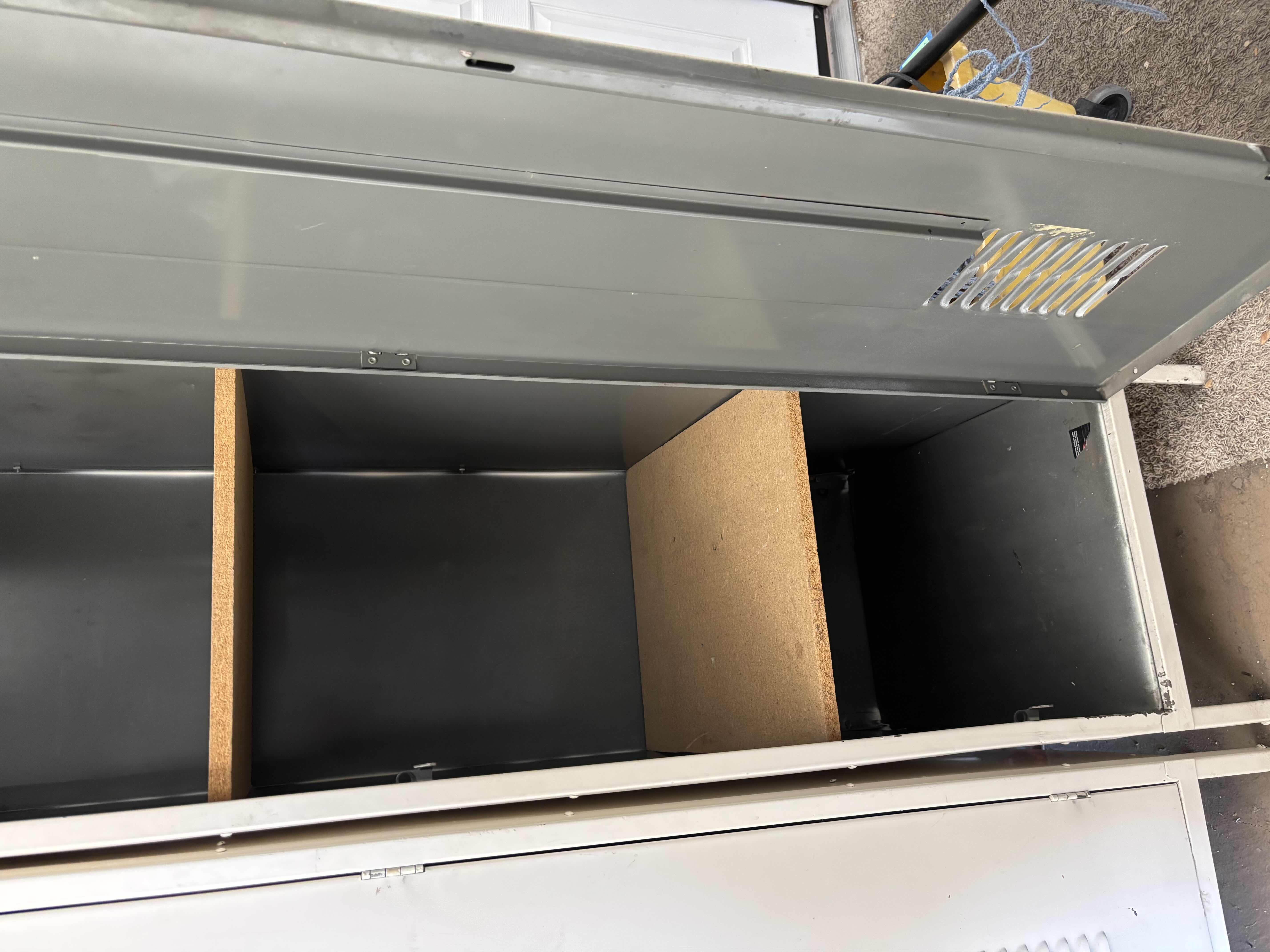 View 3 of FREESTANDING METAL LOCKER WITH WOOD SHELVING 18” X 24” X H77.5” $280