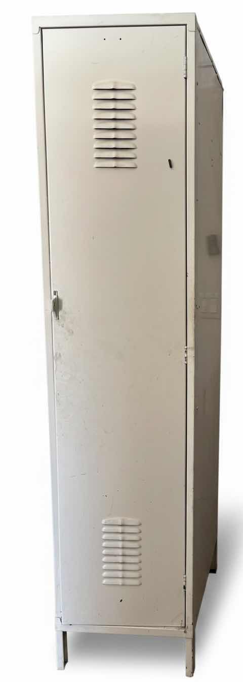 View 1 of FREESTANDING METAL LOCKER WITH WOOD SHELVING 18” X 24” X H77.5” $280