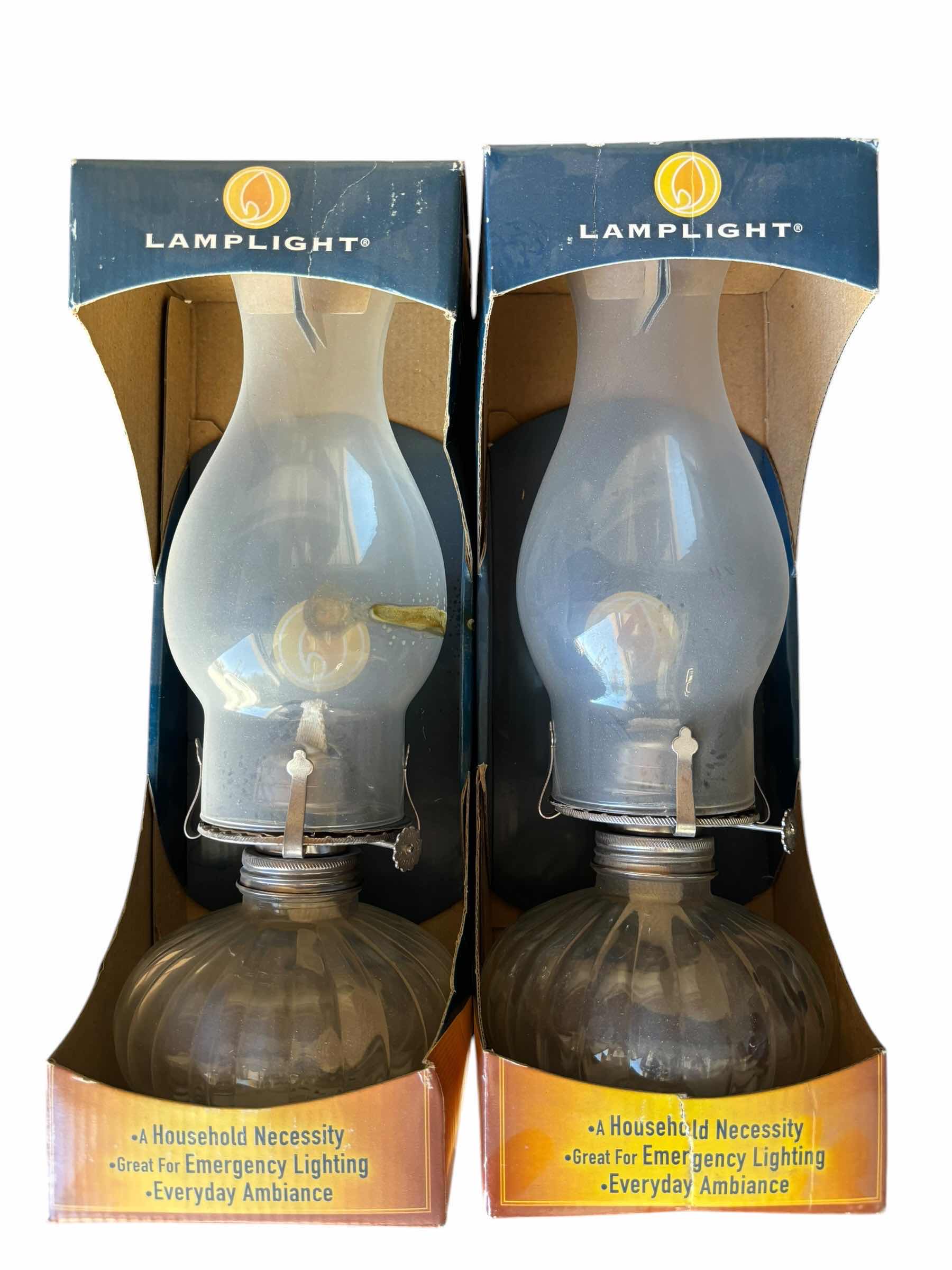 Photo 1 of NIB PAIR OF LAMPLIGHT CHAMBER OIL LAMPS $45