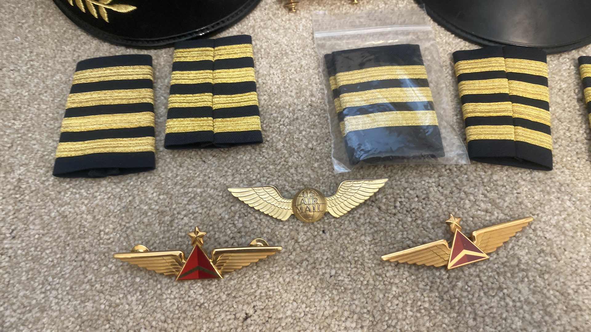 Photo 1 of AIRLINE PILOT HATS AND PINS