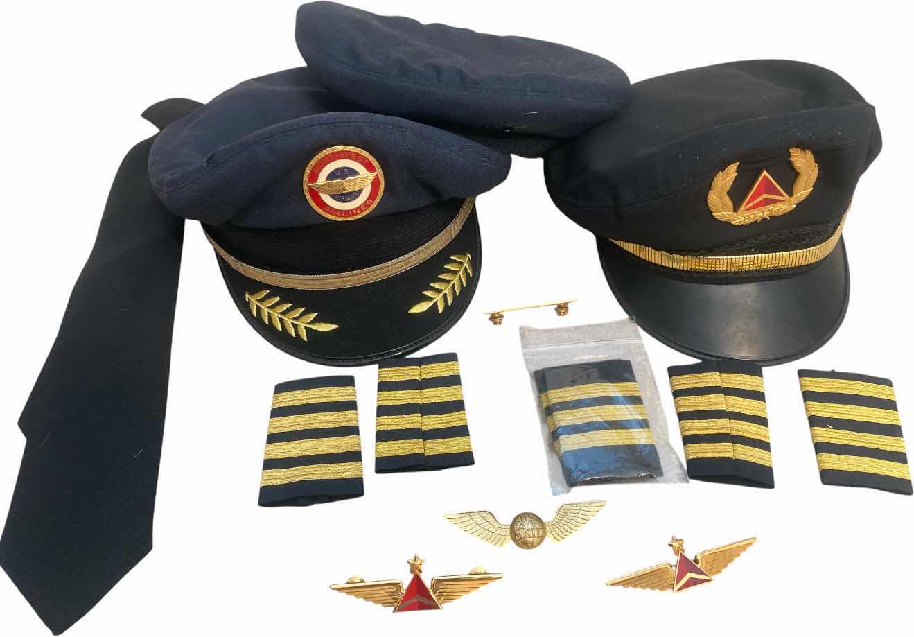 Photo 1 of AIRLINE PILOT HATS AND PINS