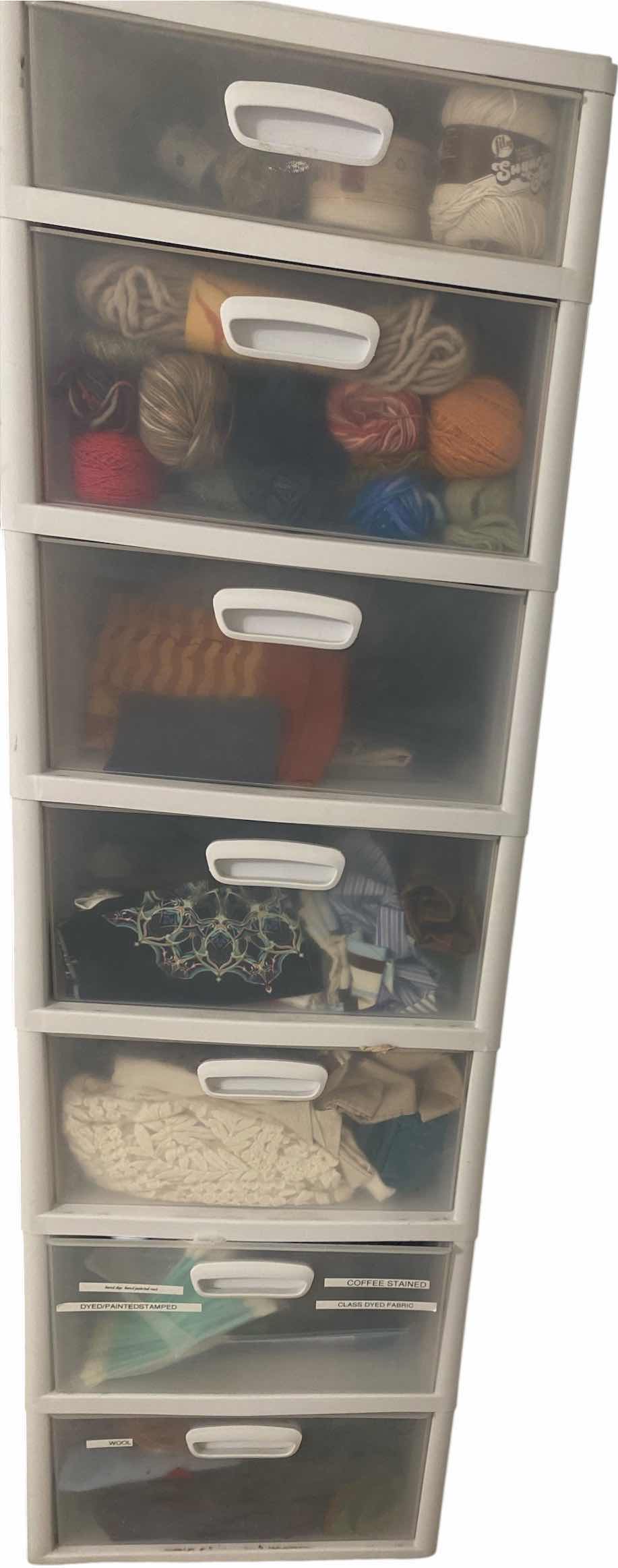 Photo 1 of SEVEN DRAWER STORAGE WITH FABRIC & YARN FOR CRAFTING