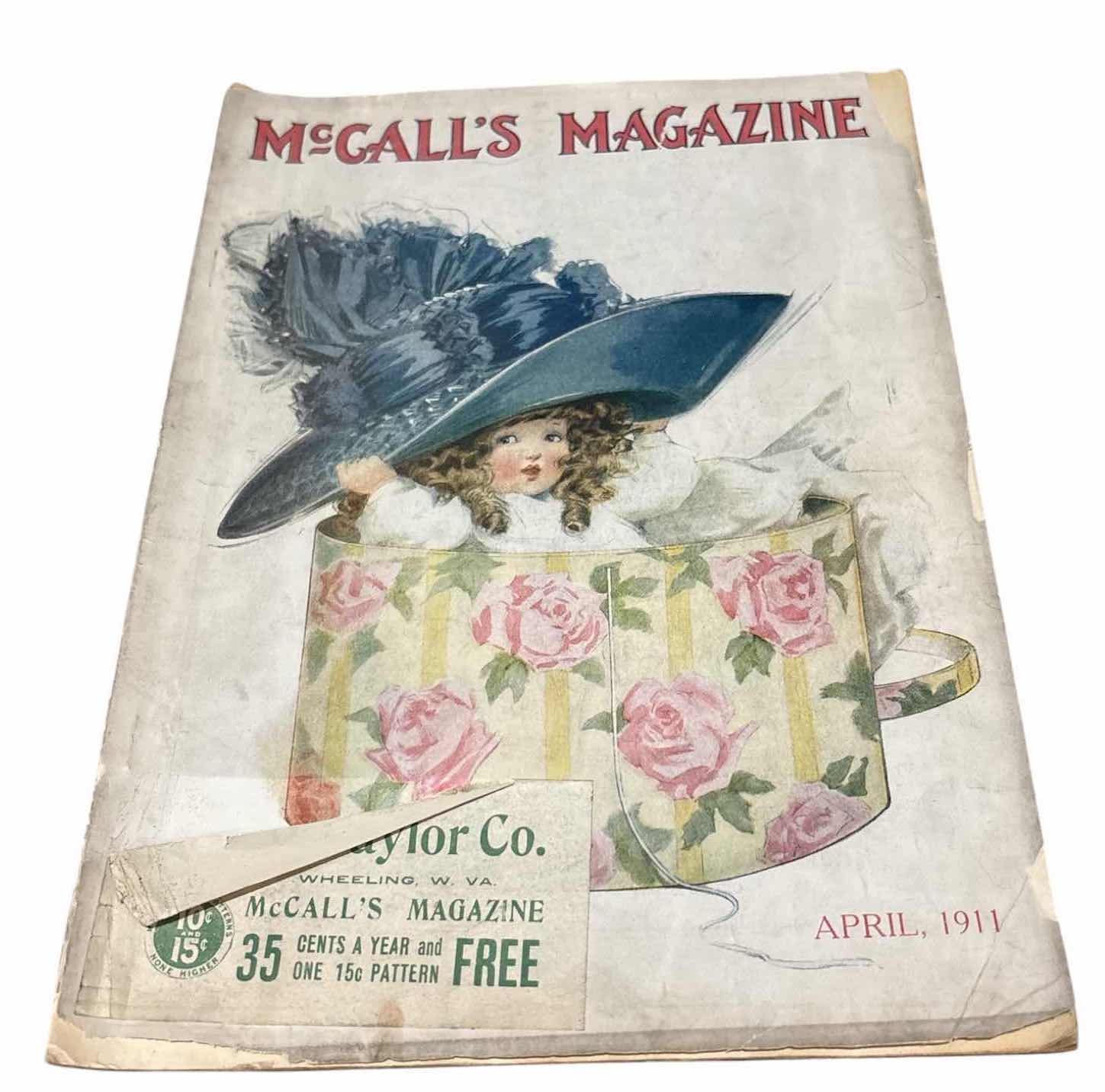Photo 1 of ORIGINAL VINTAGE MCCALL’S MAGAZINE DATED APRIL 1911 8.5”X11”