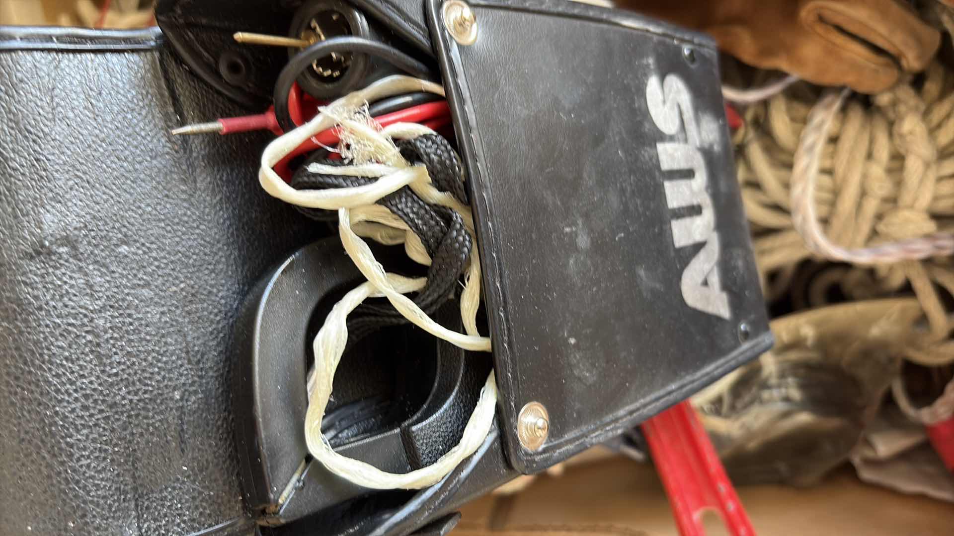 Photo 1 of BOX OF CLAMPS, STRAPS, TOOLS & MORE