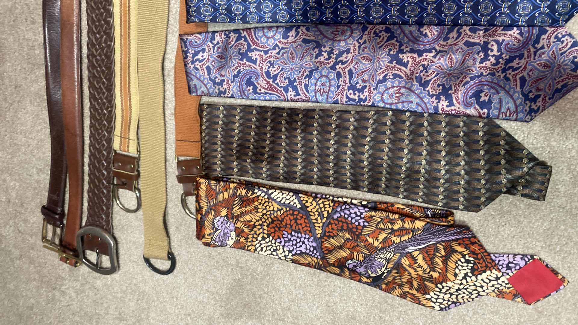 Photo 1 of MEN’S TIES AND BELTS APPROXIMATE SIZE 36 TO 38